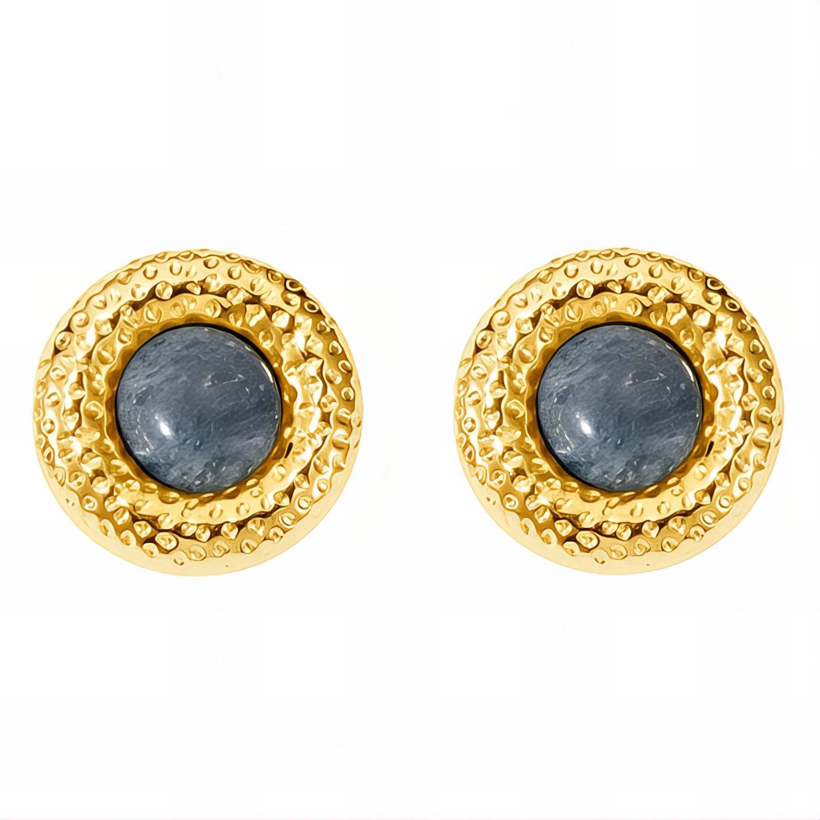 Flowers Earrings, 18K Gold Plated Steel