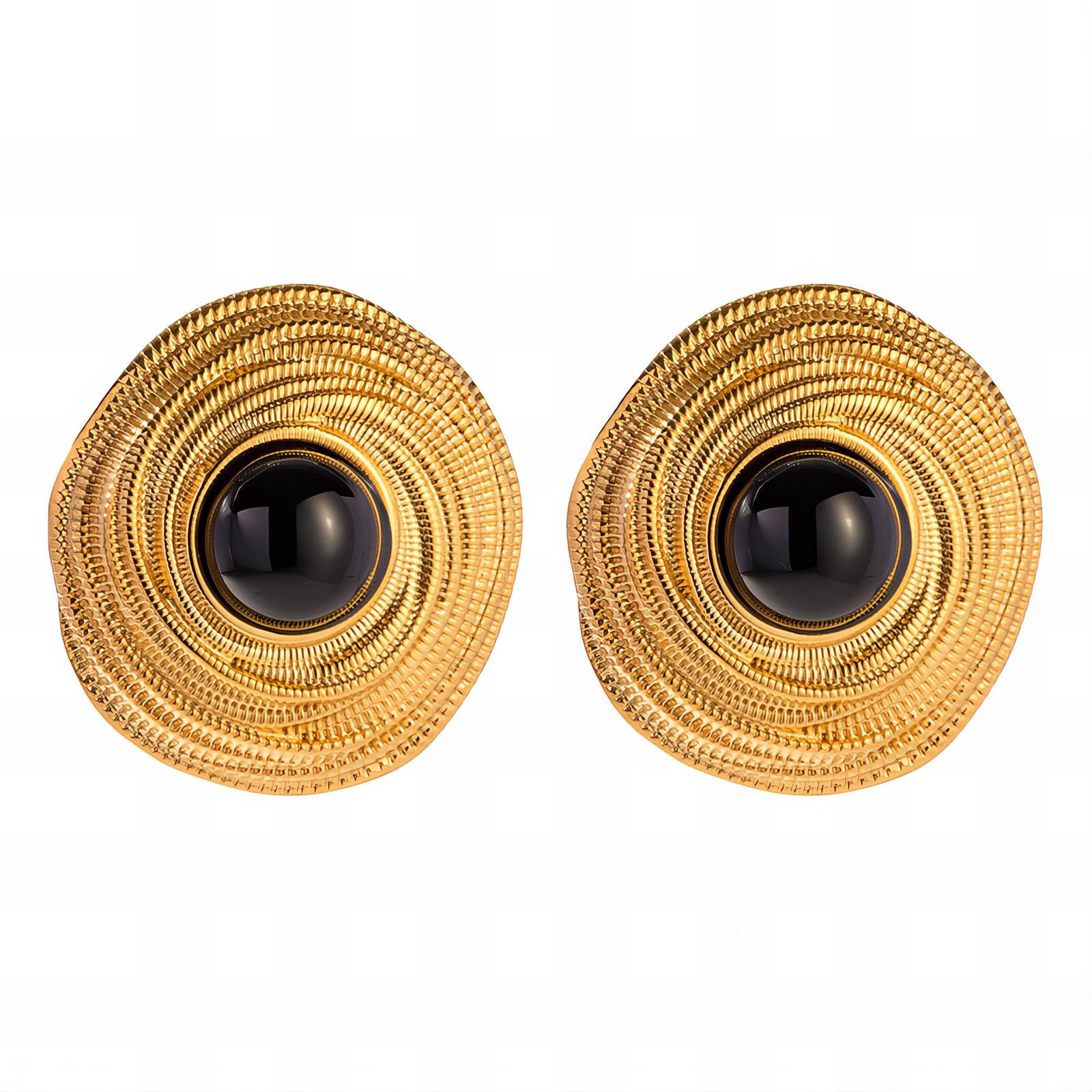 Earrings, 18K Gold Plated Steel