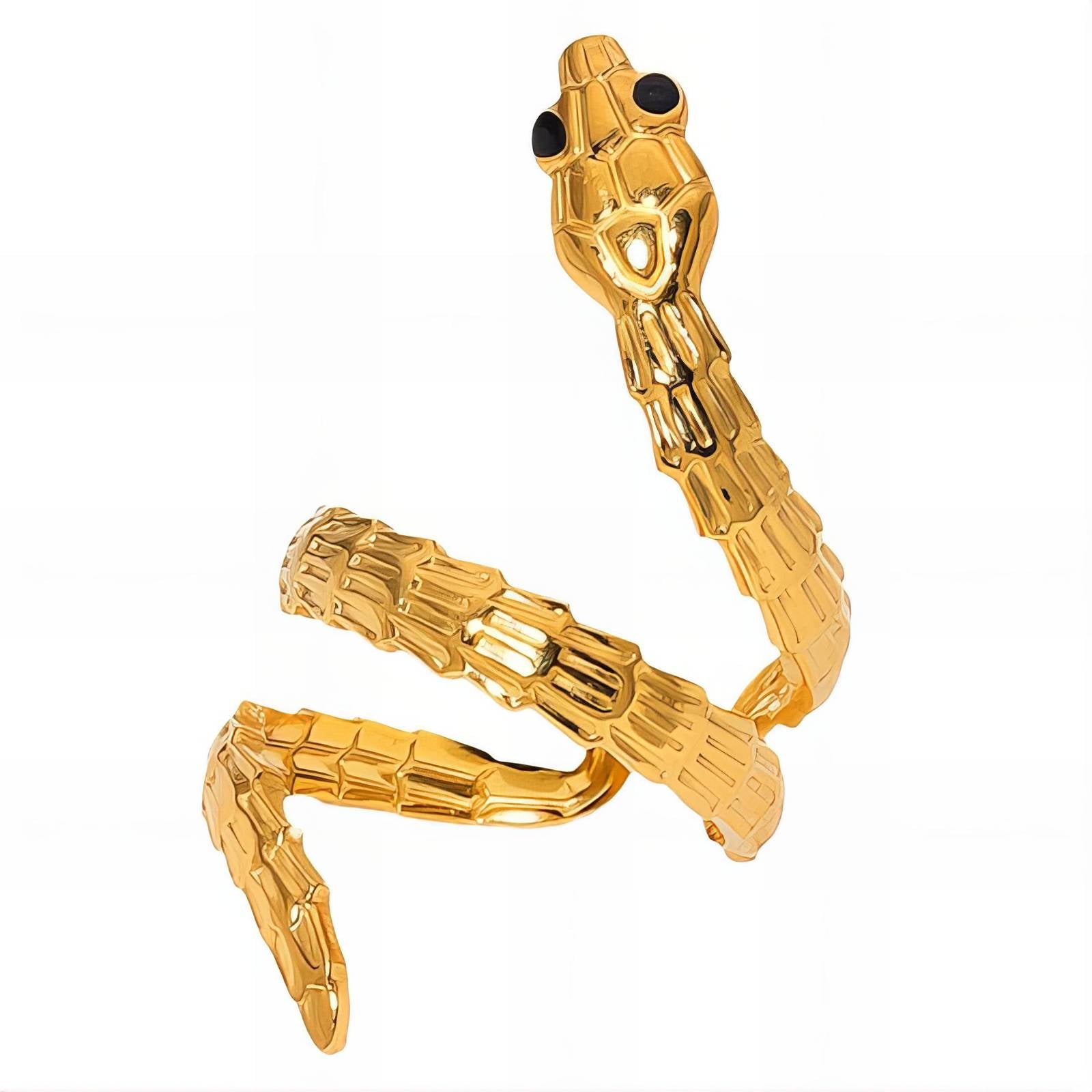 snake Ring, 18K Gold Plated Steel