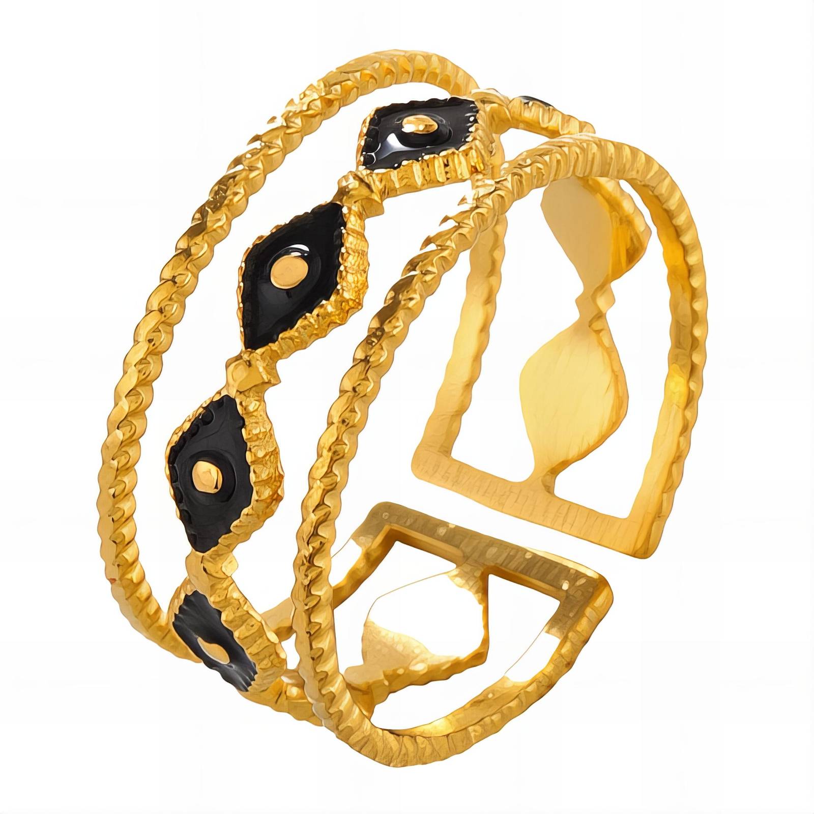 Ring, 18K Gold Plated Steel