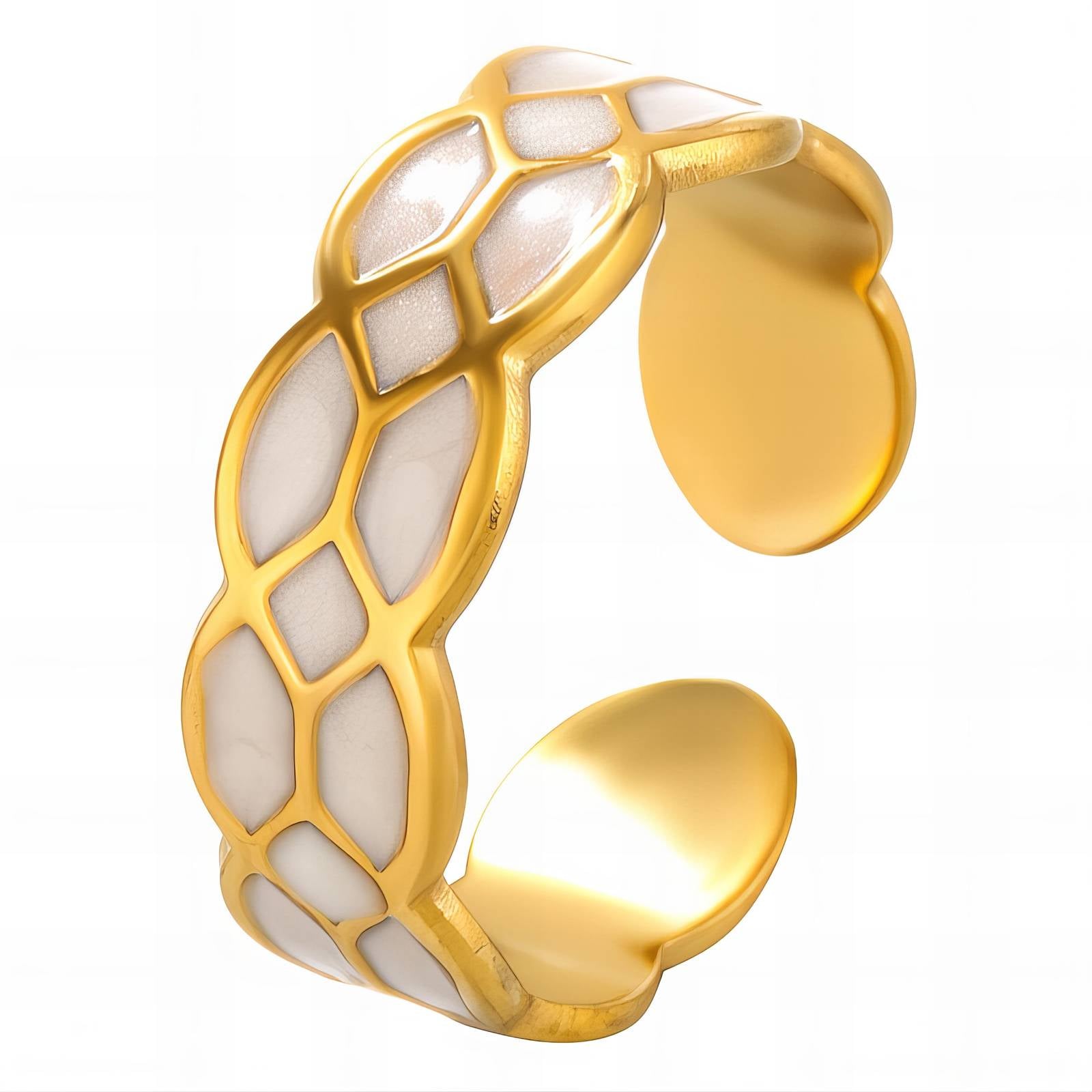 Ring, 18K Gold Plated Steel