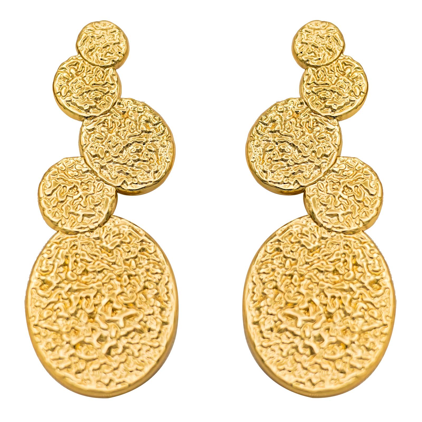 Earrings, 18K Gold Plated Steel