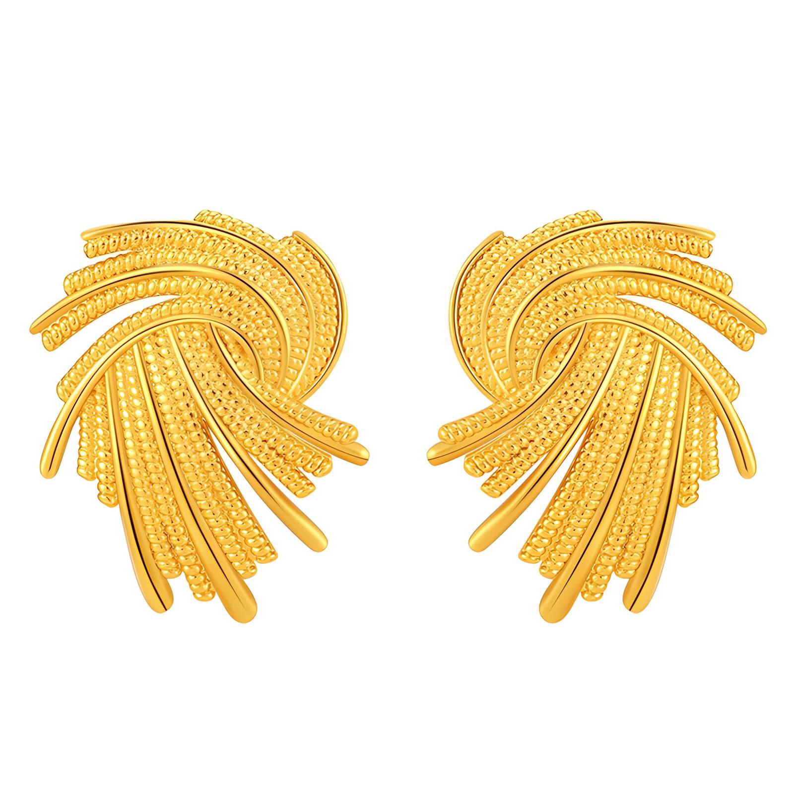 Earrings, 18K Gold Plated Steel