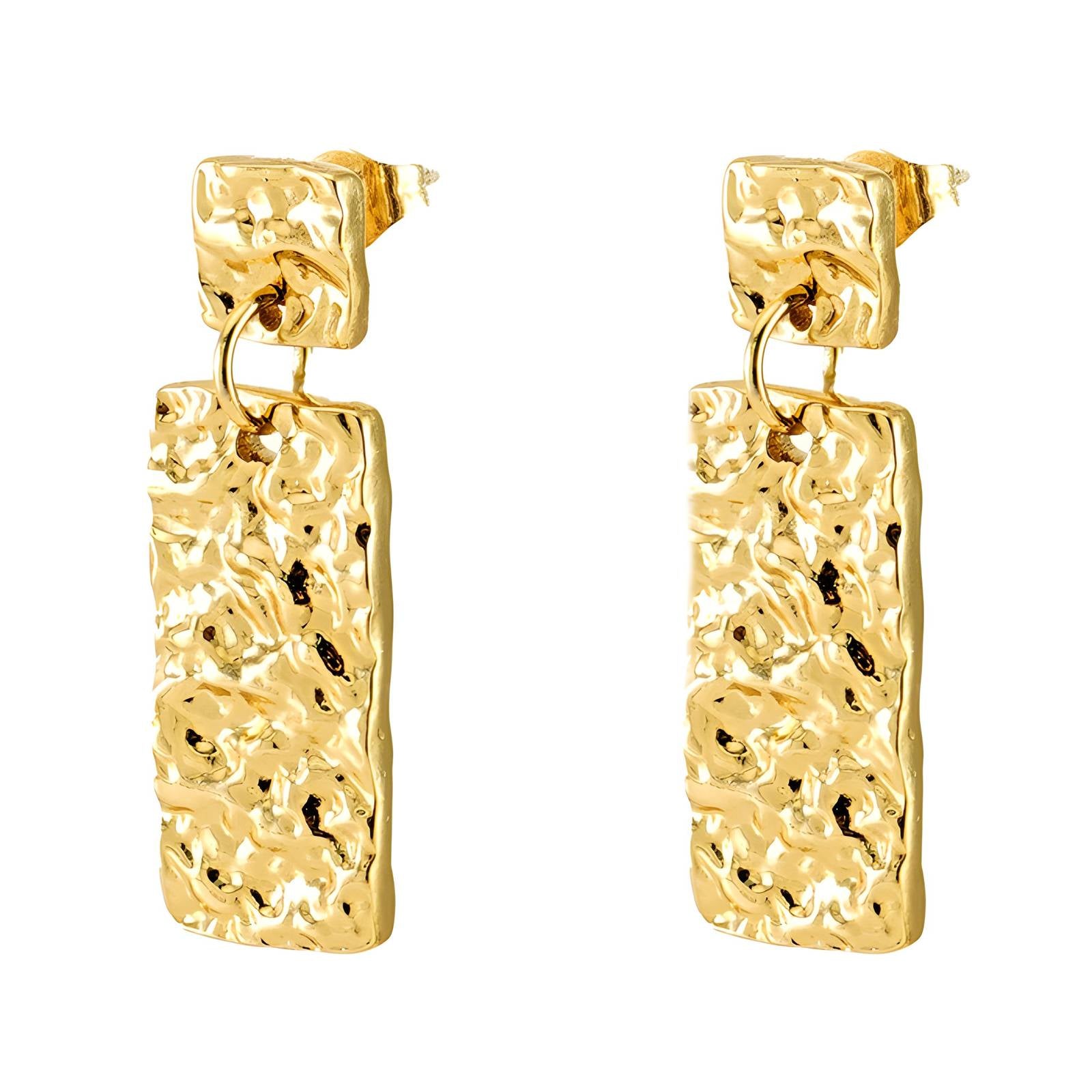 Earrings, 18K Gold Plated Steel