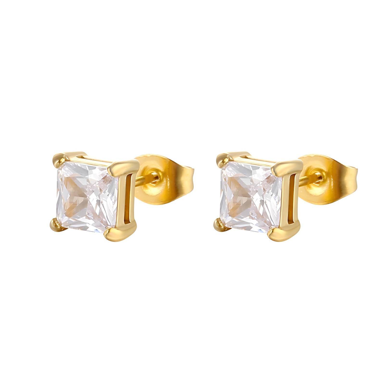 Earrings, 18K Gold Plated Steel