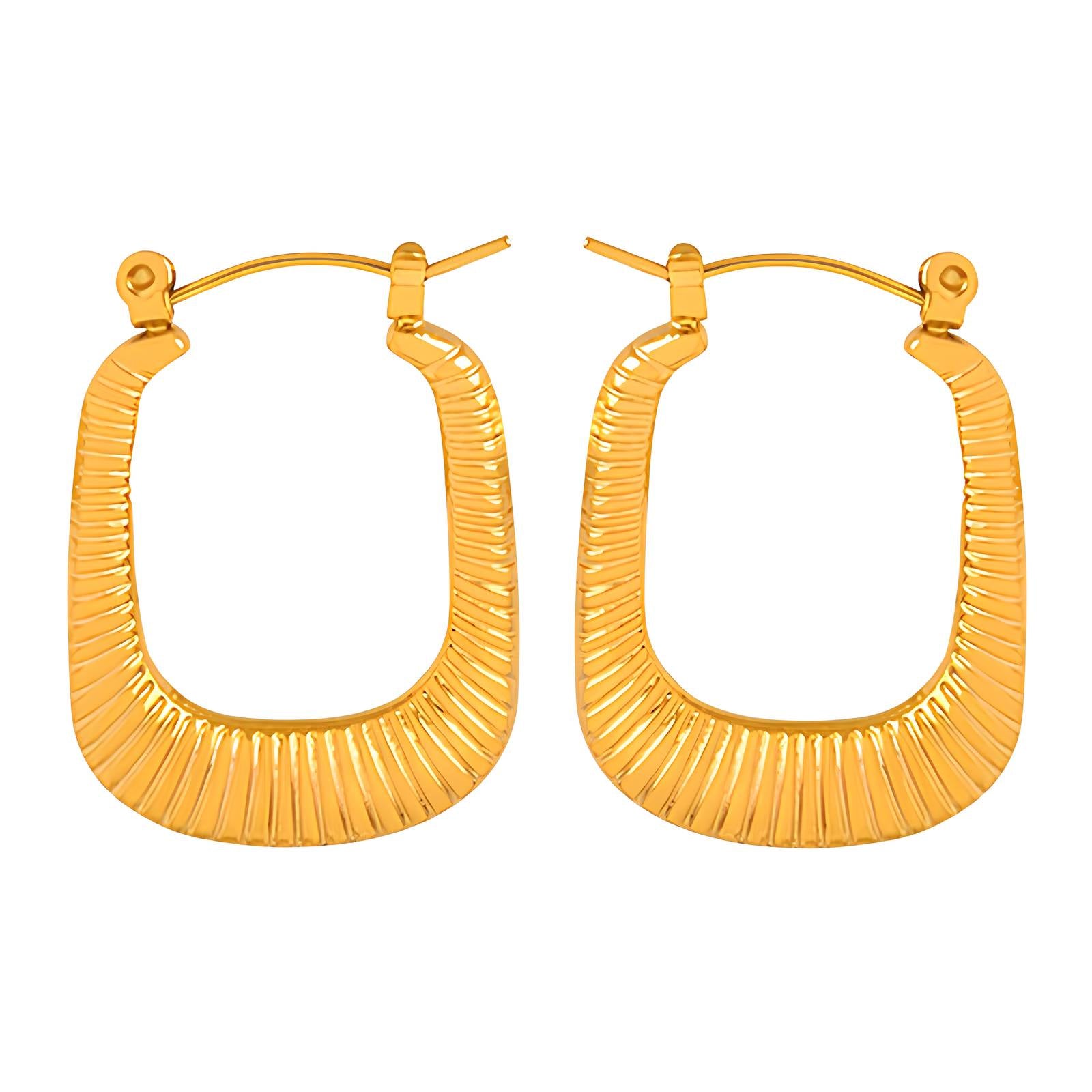 Earrings, 18K Gold Plated Steel