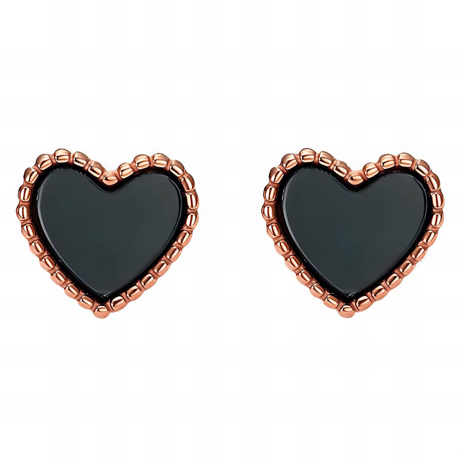 Hearts Earrings, 18K Gold Plated Steel