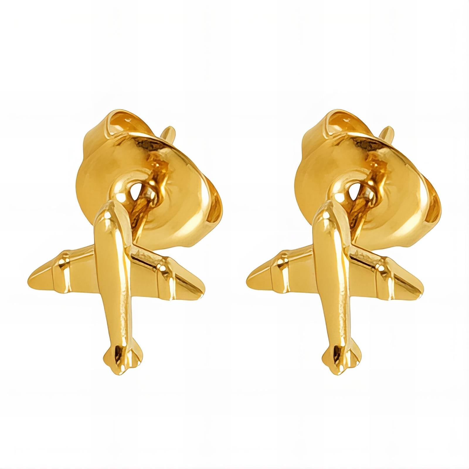 Earrings, 18K Gold Plated Steel
