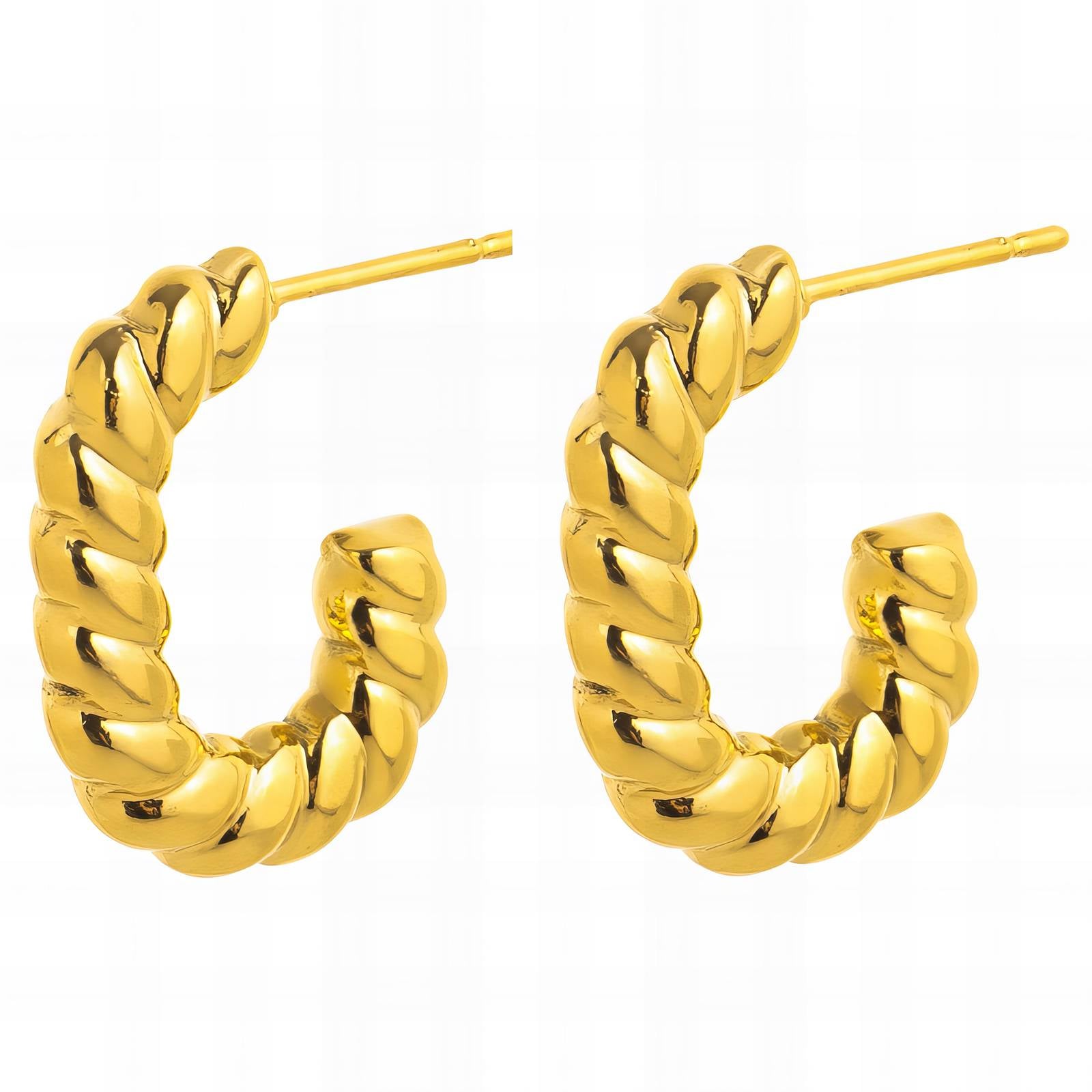 Earrings, 18K Gold Plated Steel
