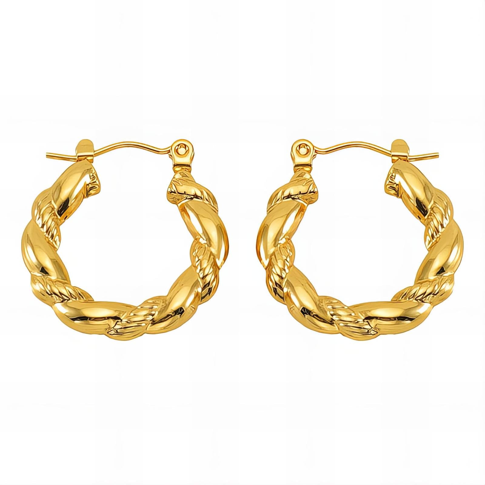 Earrings, 18K Gold Plated Steel