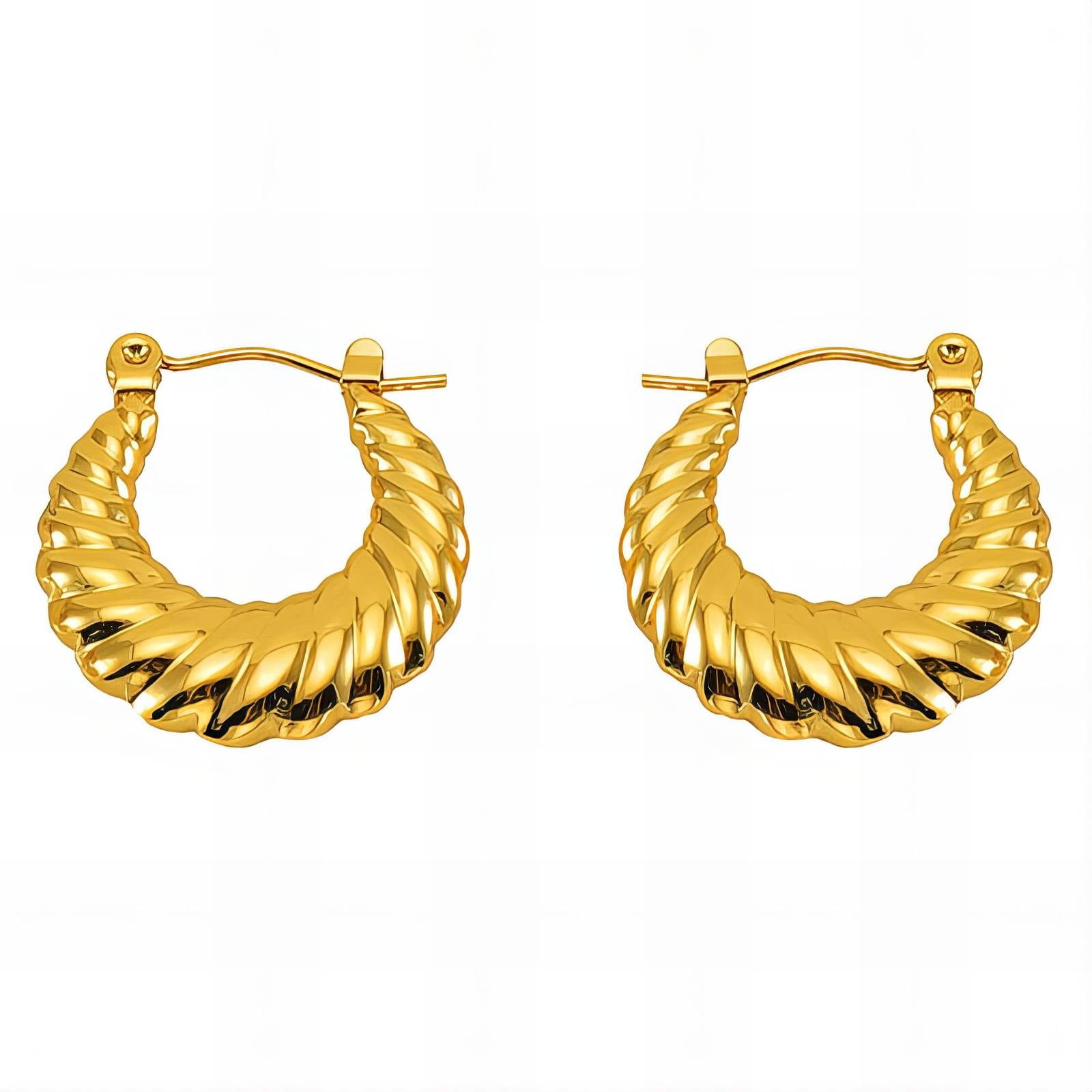Earrings, 18K Gold Plated Steel