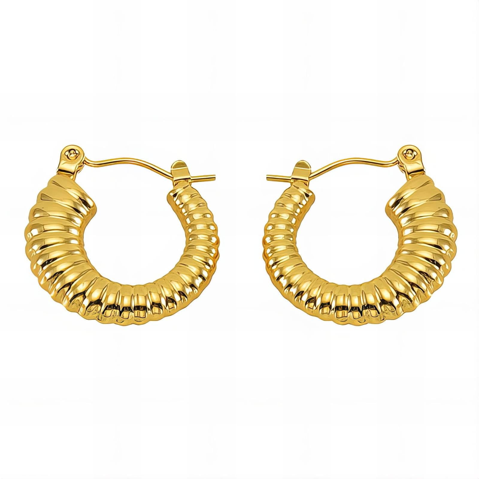Earrings, 18K Gold Plated Steel