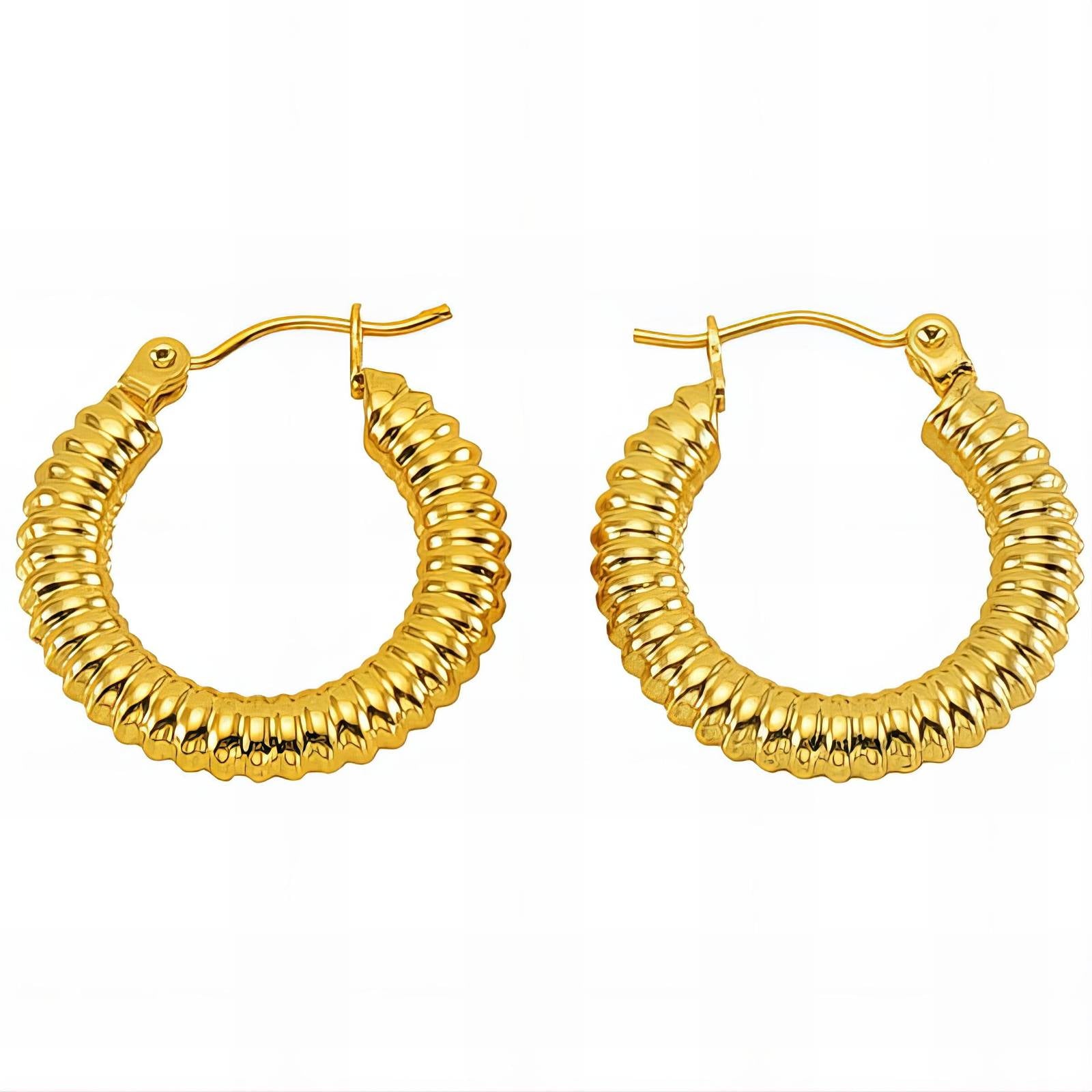 Earrings, 18K Gold Plated Steel
