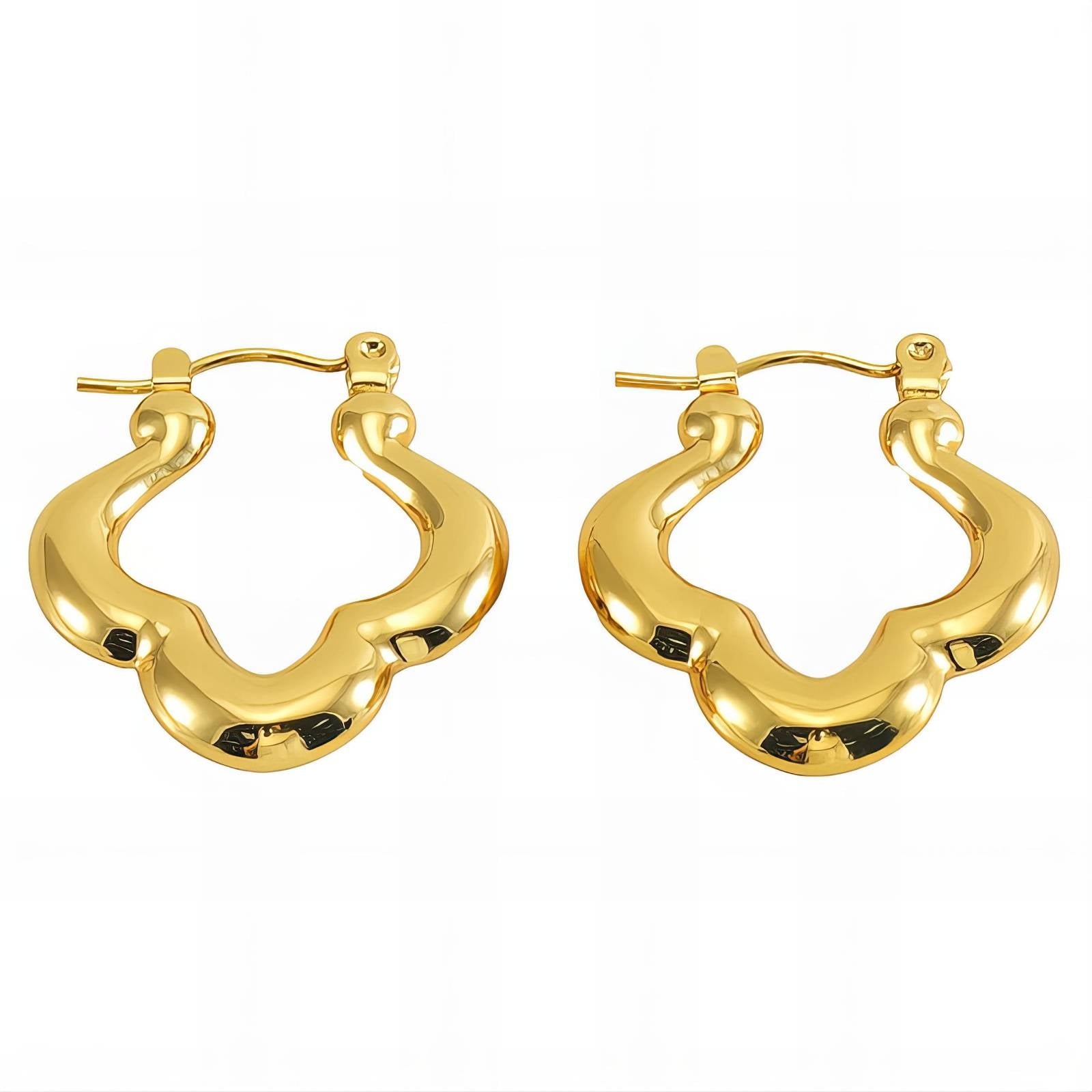Earrings, 18K Gold Plated Steel