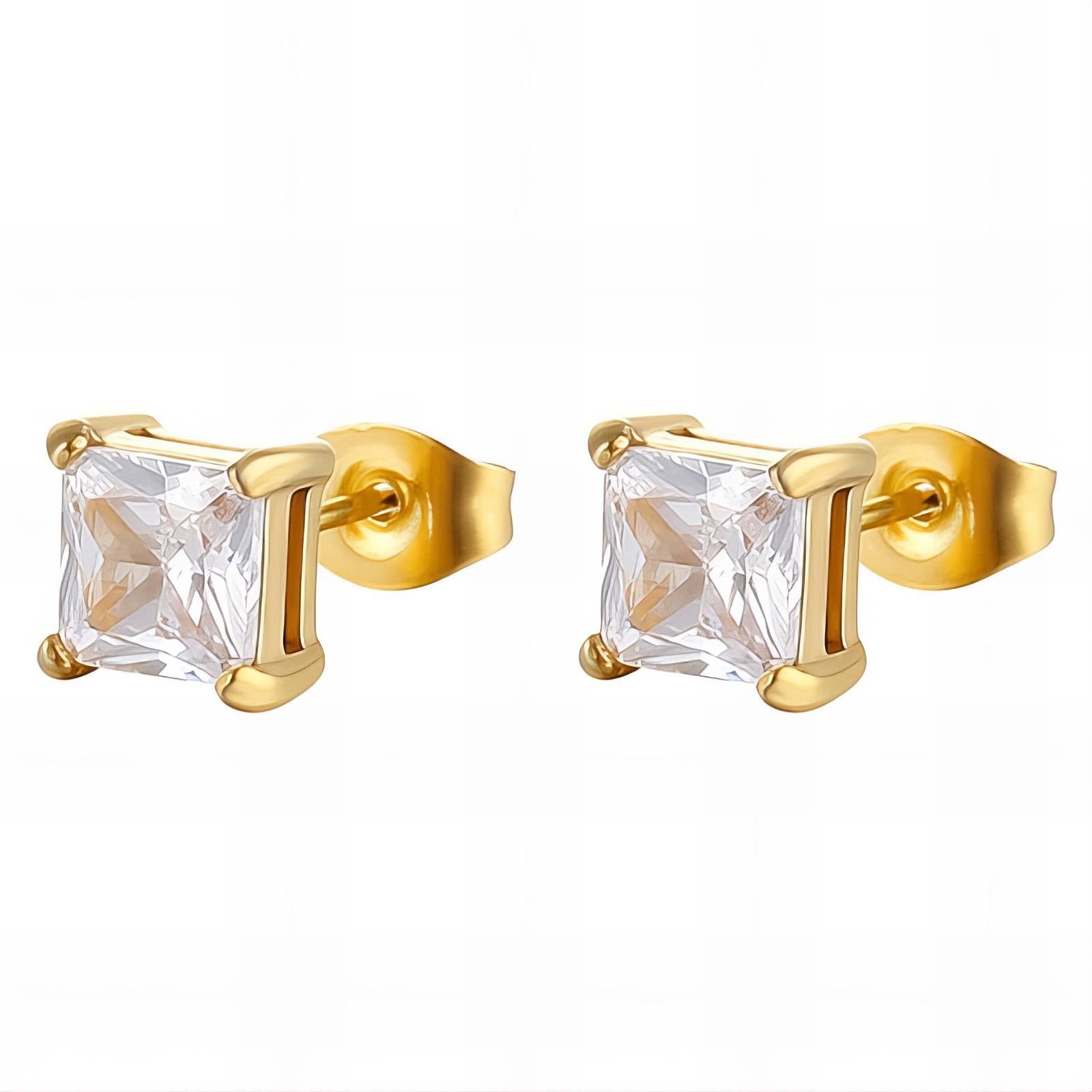 Earrings, 18K Gold Plated Steel
