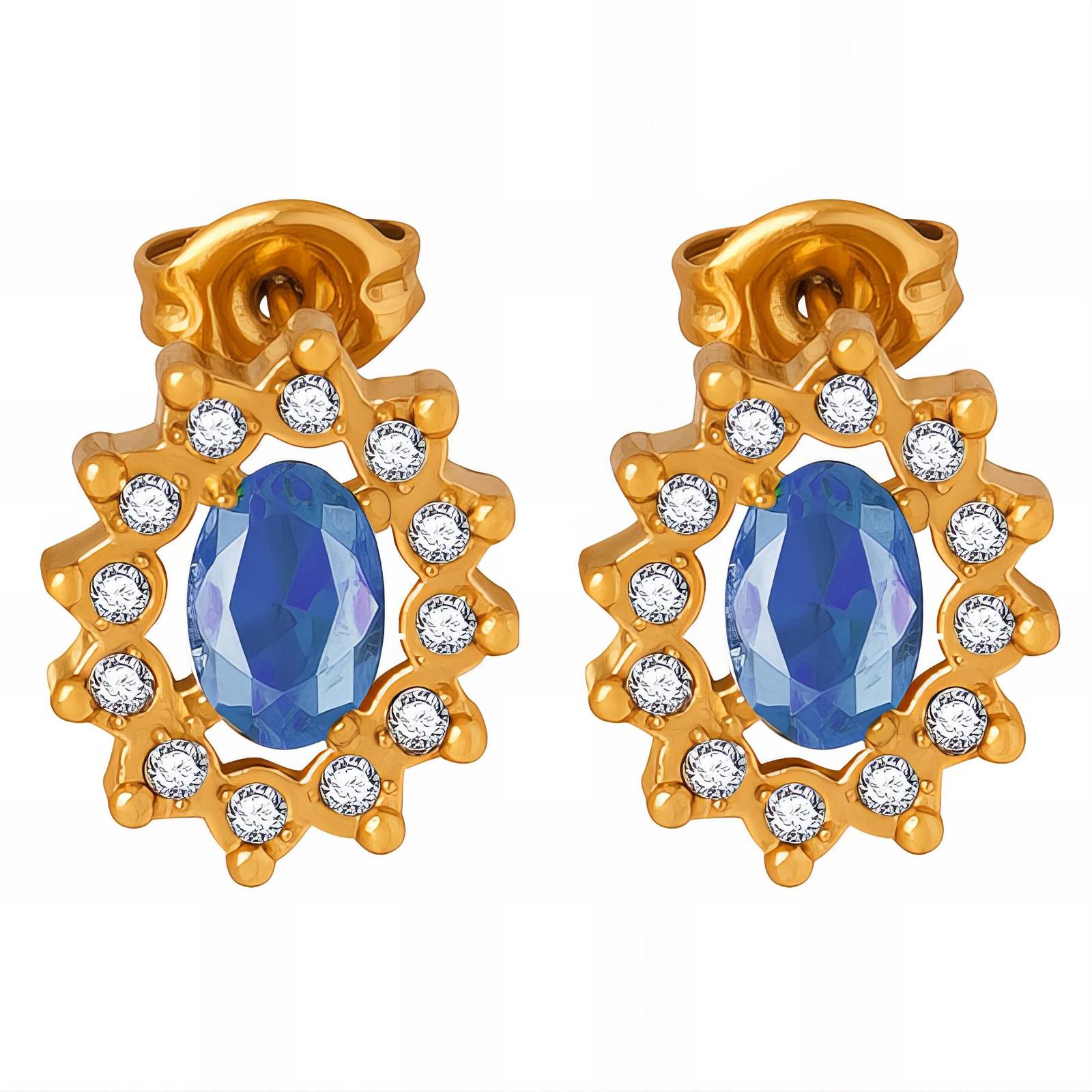 Earrings, 18K Gold Plated Steel