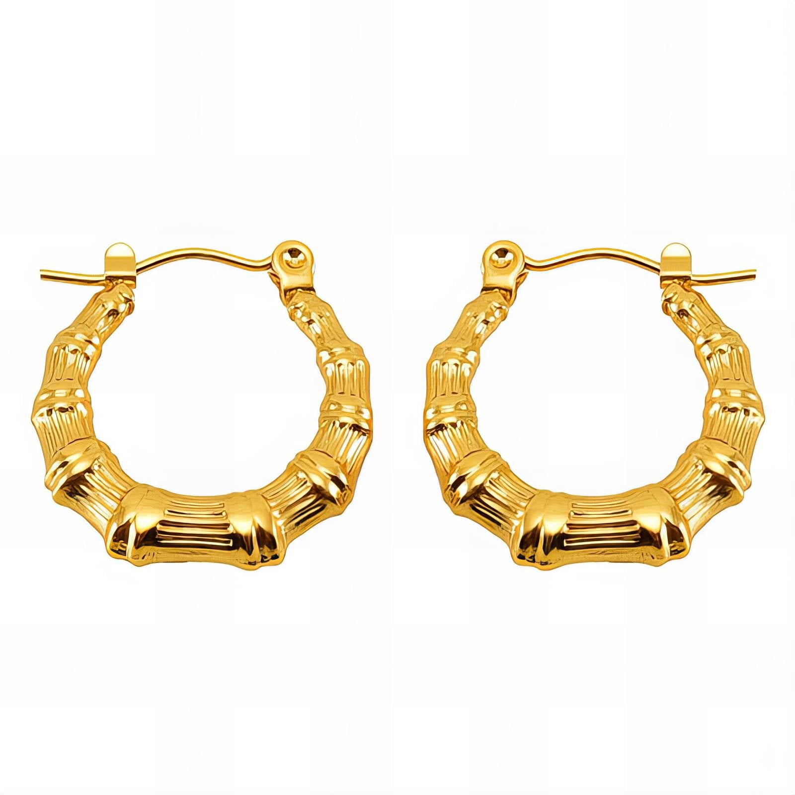 Earrings, 18K Gold Plated Steel