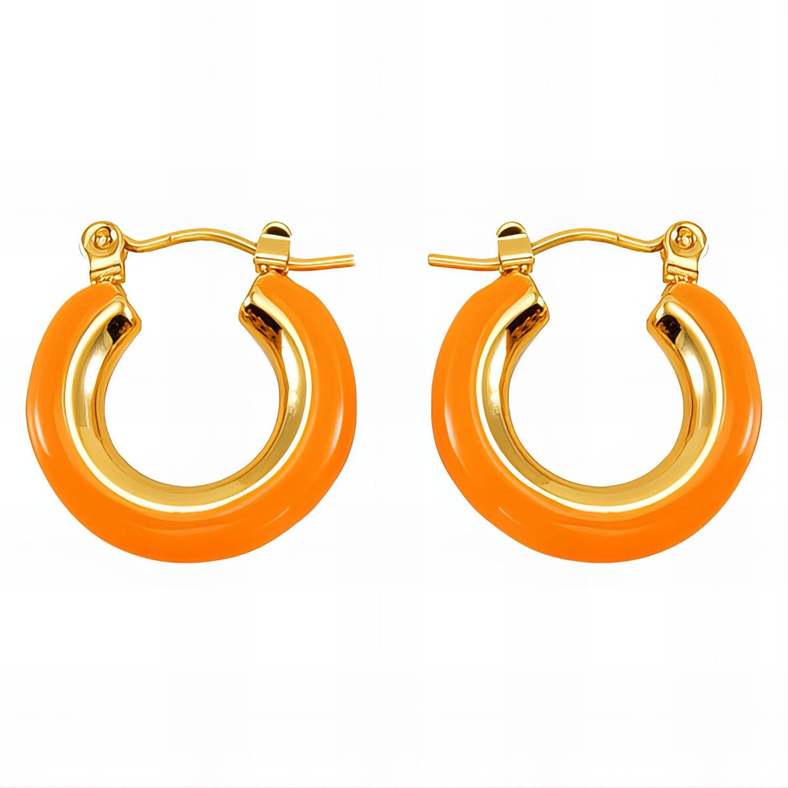 Earrings, 18K Gold Plated Steel