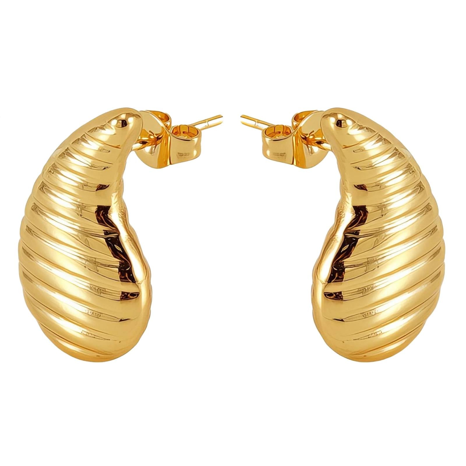Teardrops Earrings, 18K Gold Plated Steel