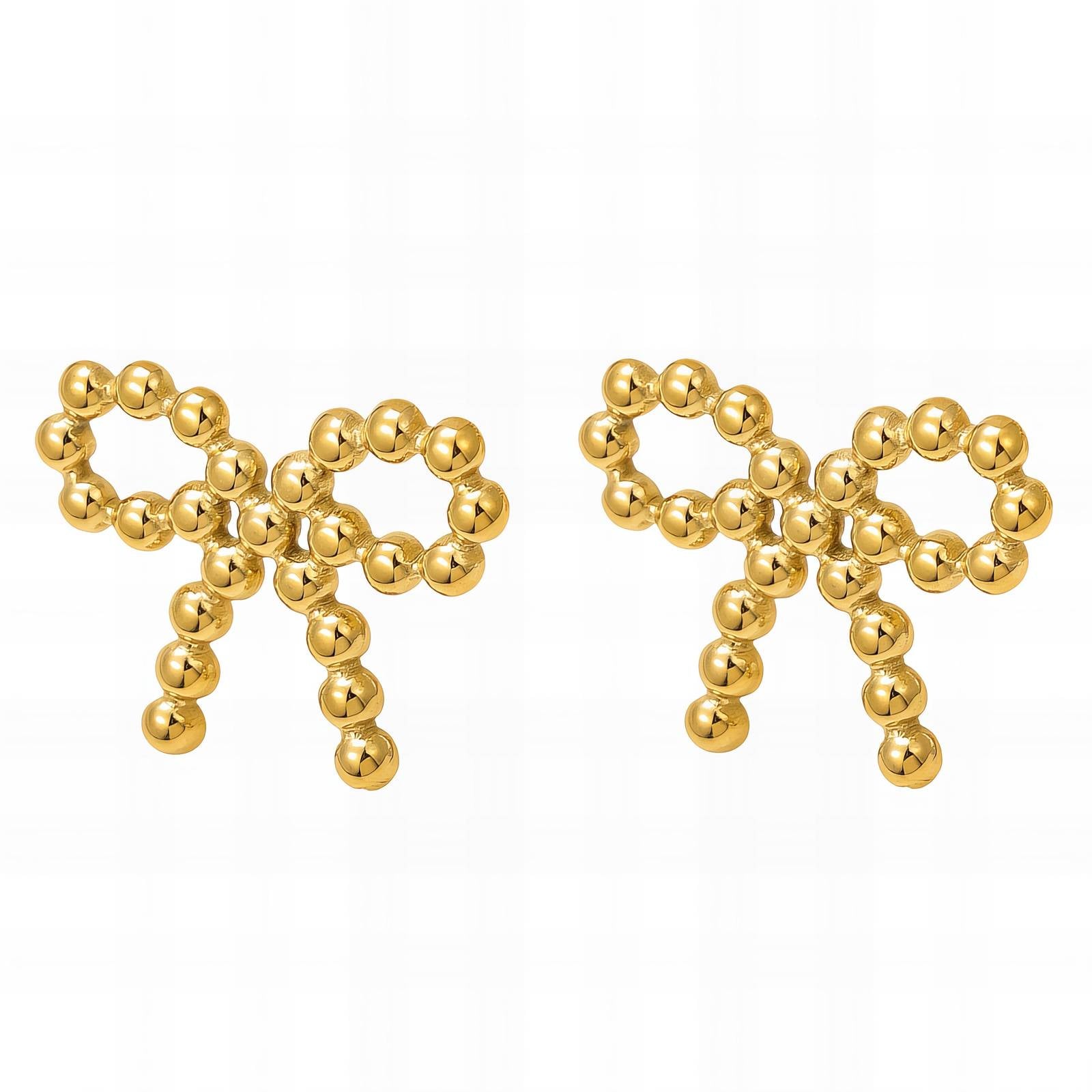 Earrings, 18K Gold Plated Steel