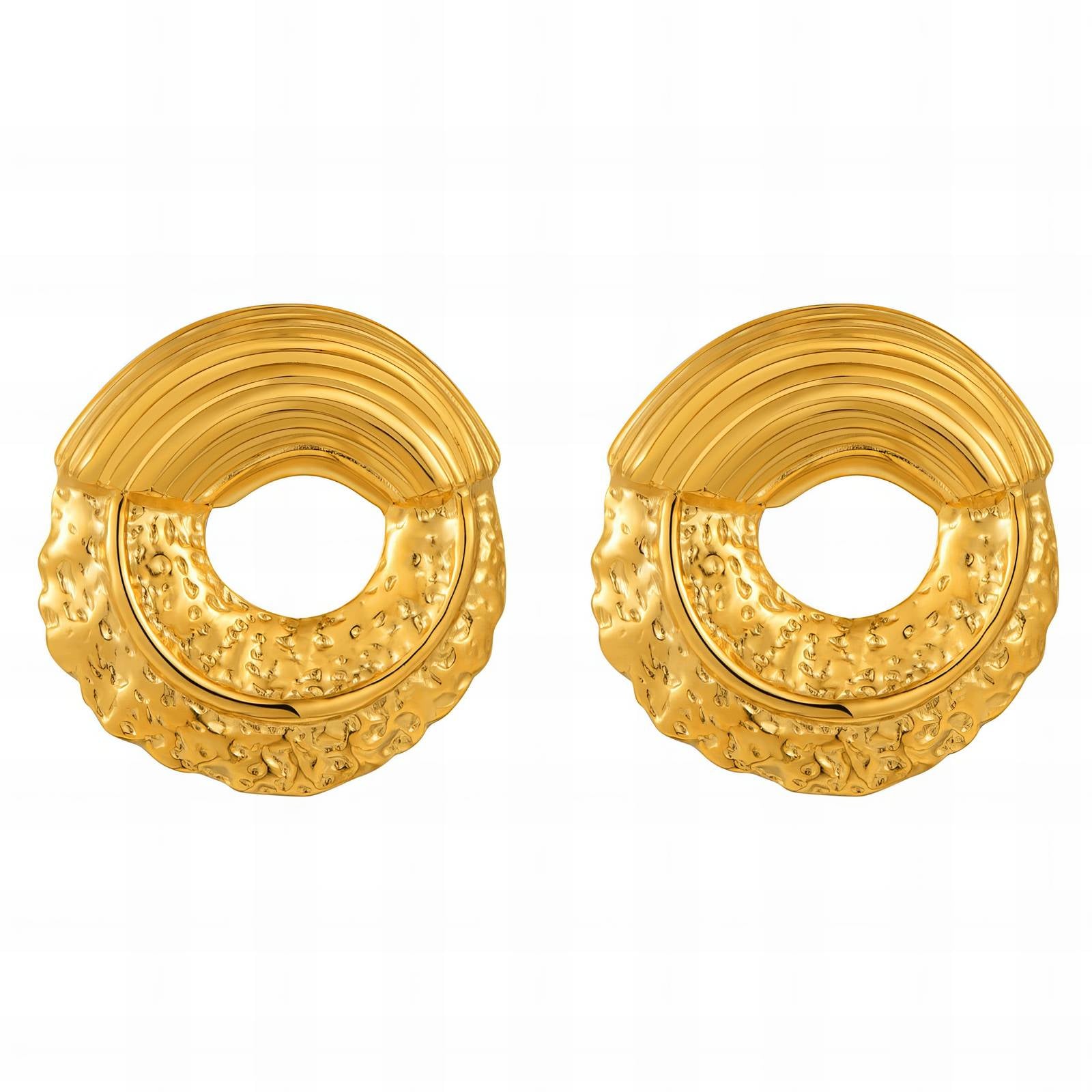 Earrings, 18K Gold Plated Steel