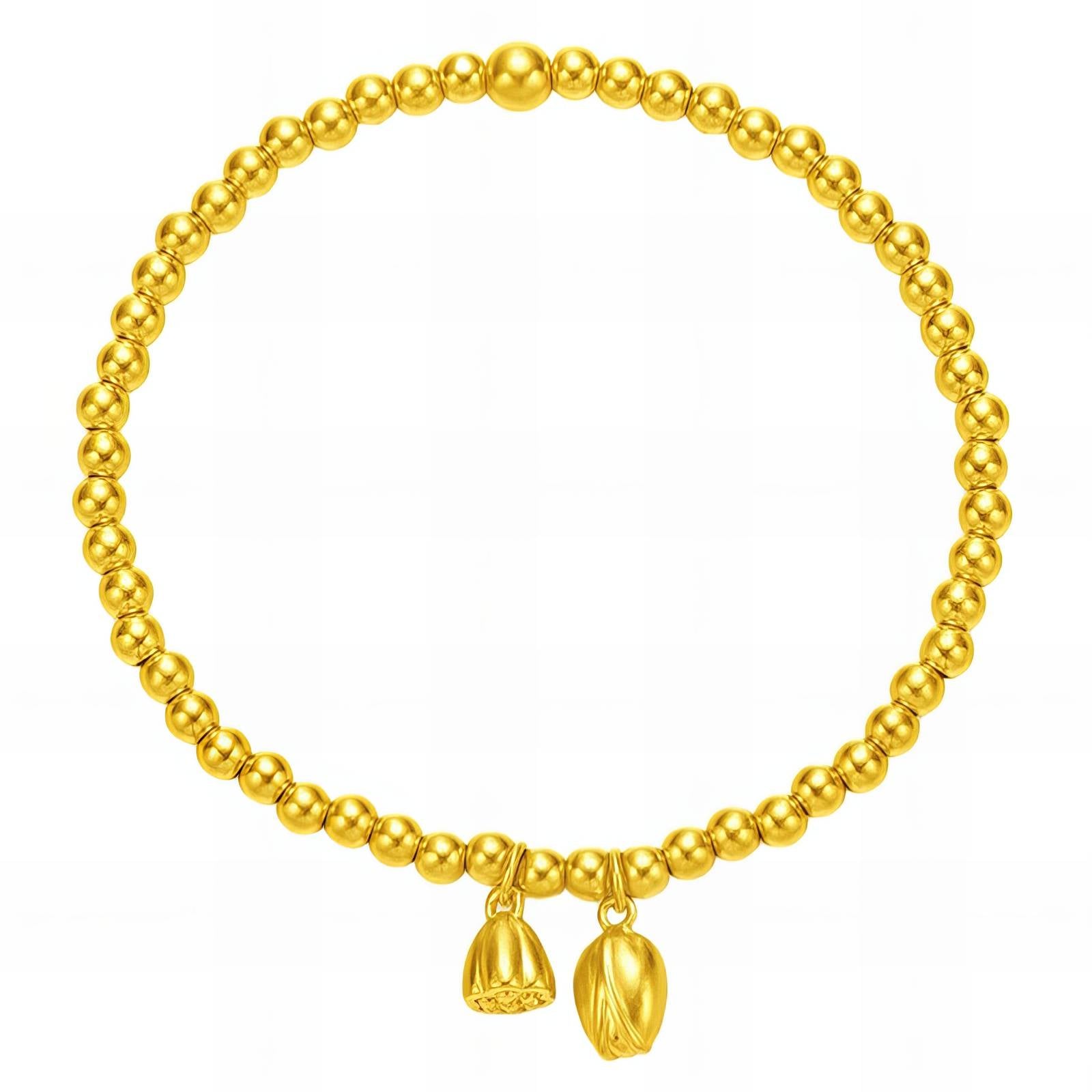 Flowers Bracelet, 18K Gold Plated Steel