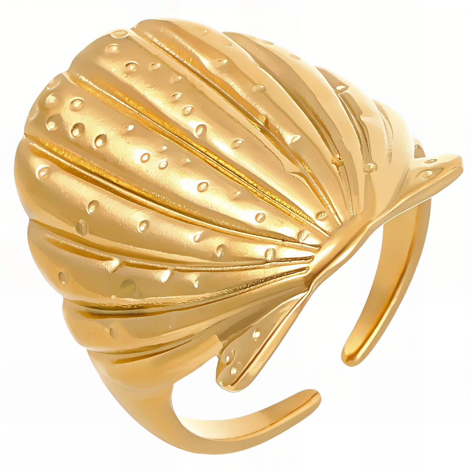 Seashell Ring, 18K Gold Plated Steel