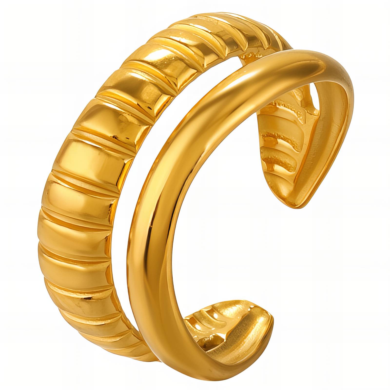 Ring, 18K Gold Plated Steel