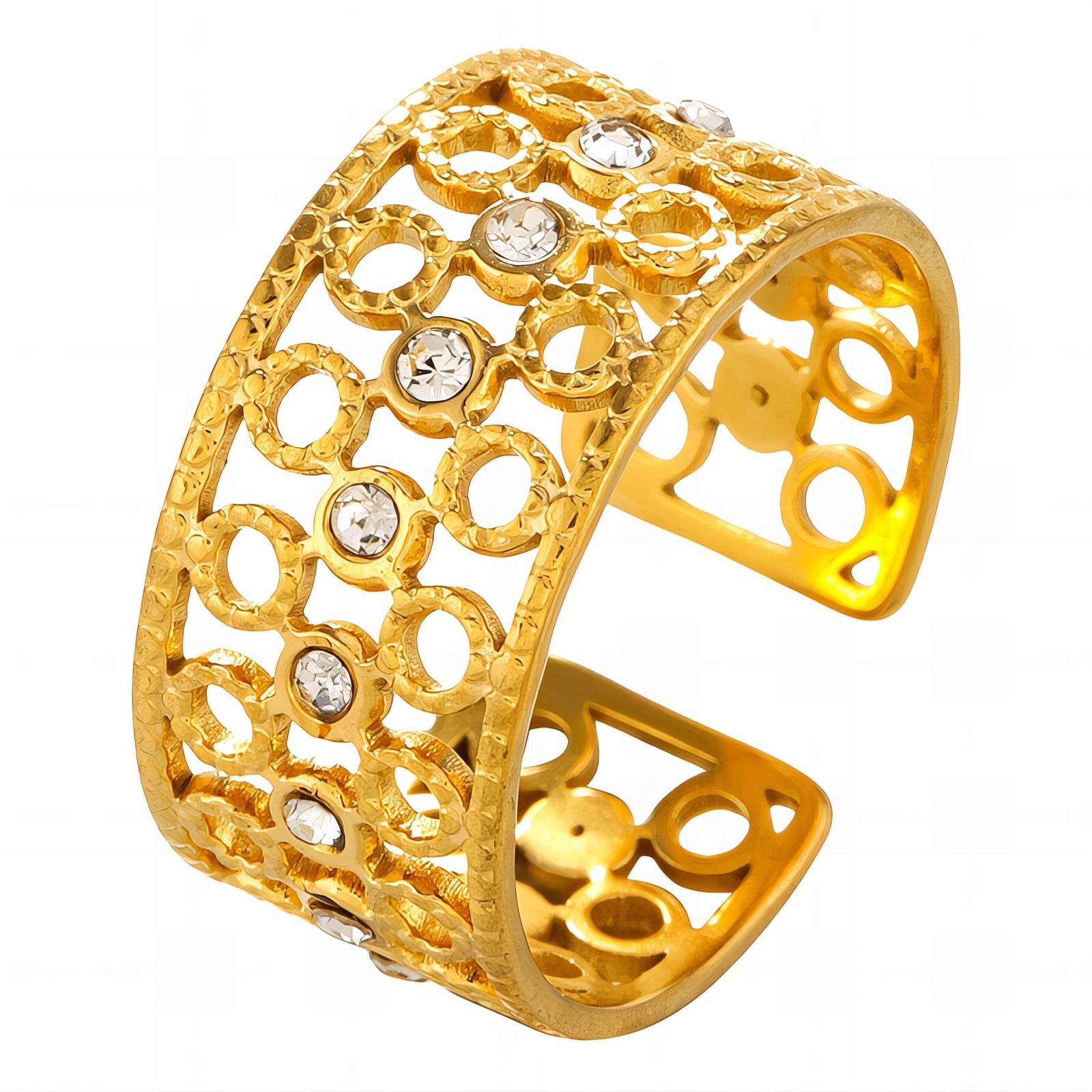 Ring, 18K Gold Plated Steel