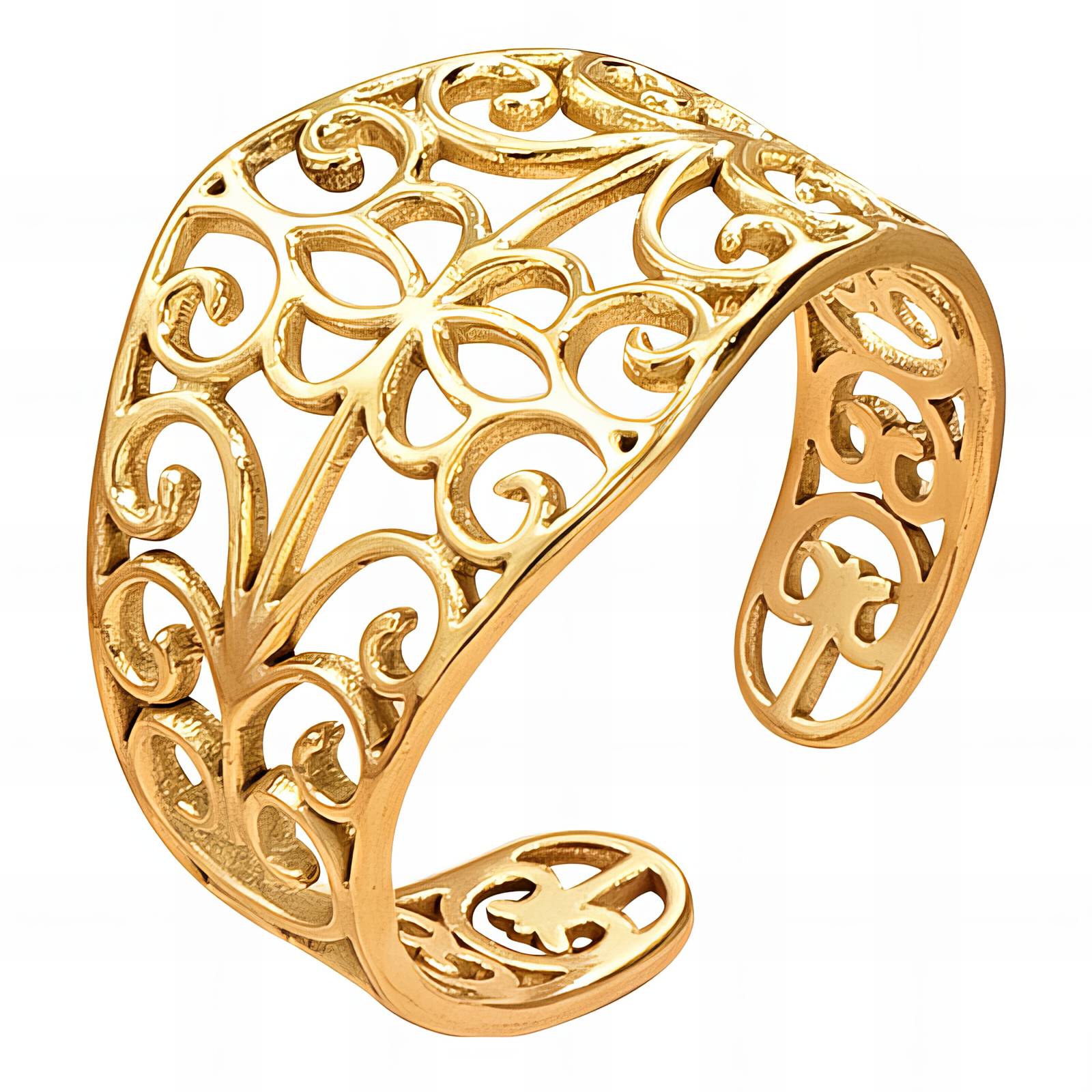 Ring, 18K Gold Plated Steel