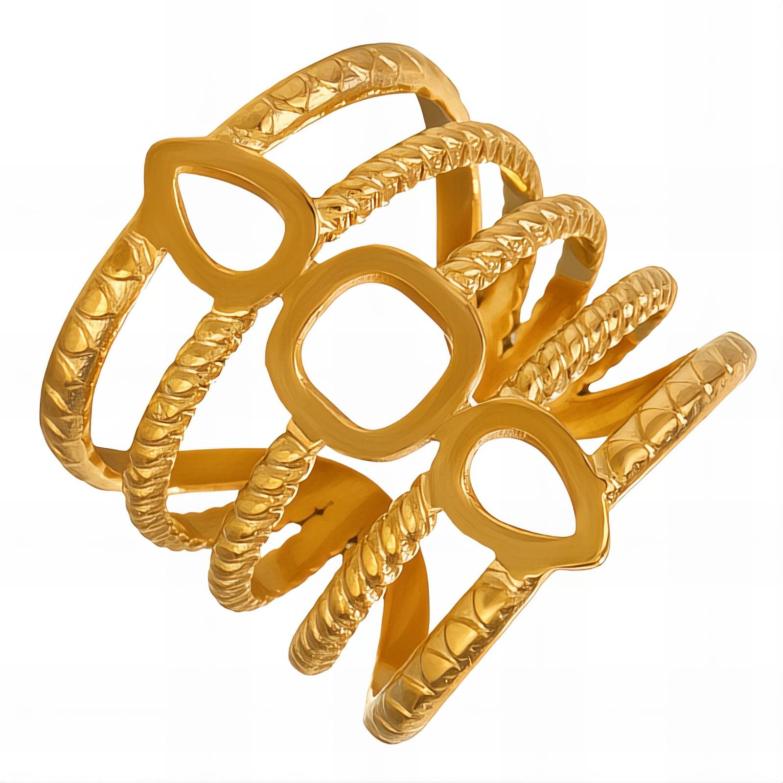 Ring, 18K Gold Plated Steel