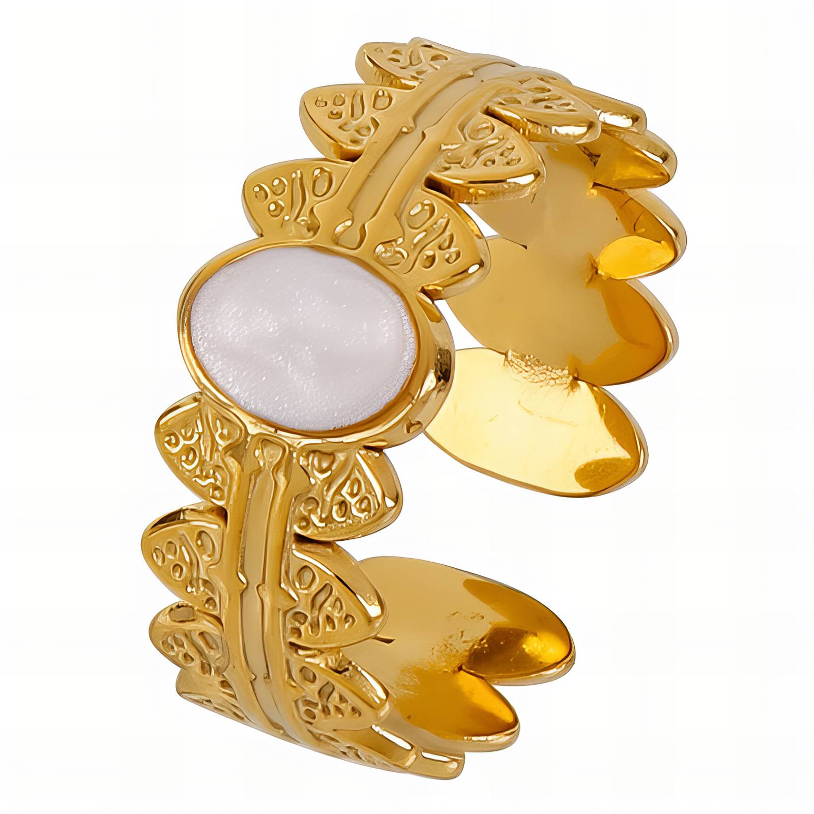 Ring, 18K Gold Plated Steel