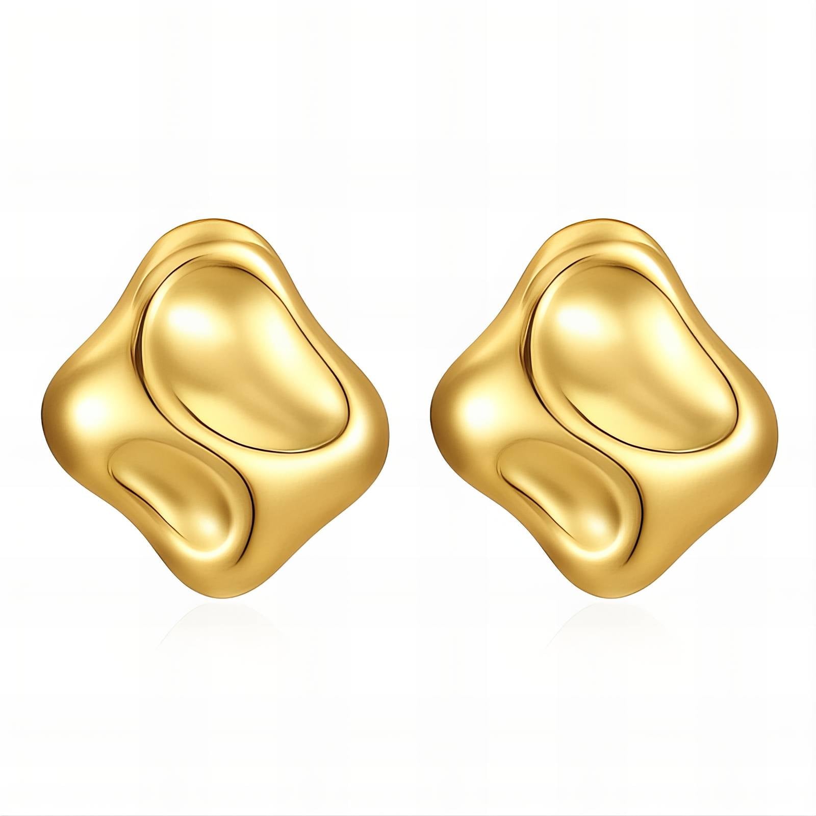 Earrings, 18K Gold Plated Steel