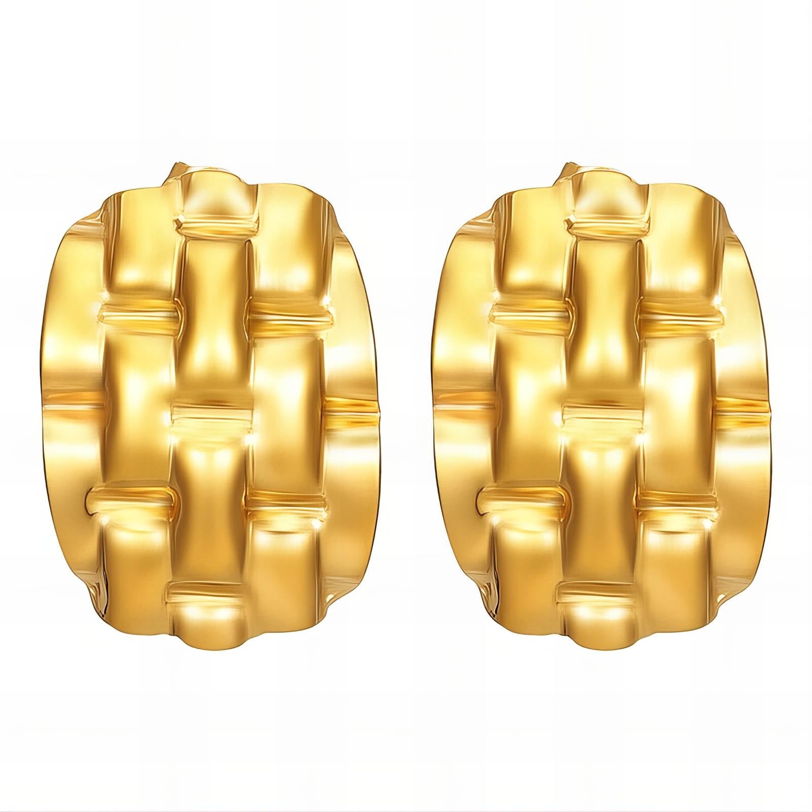 Earrings, 18K Gold Plated Steel