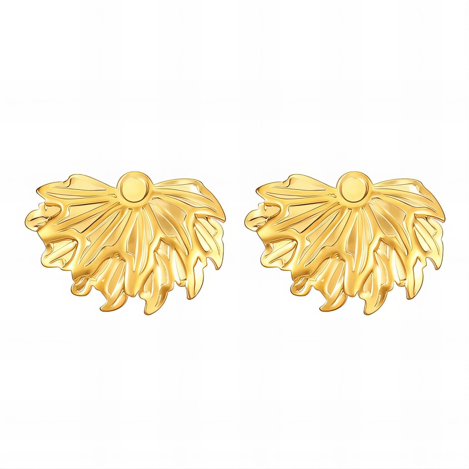 Earrings, 18K Gold Plated Steel