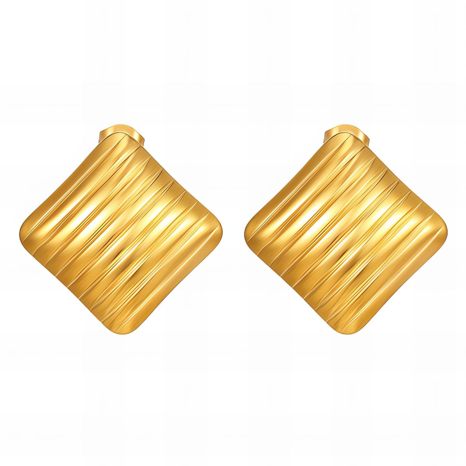 Earrings, 18K Gold Plated Steel