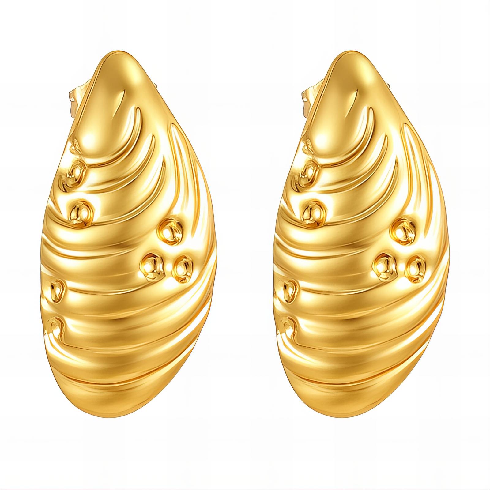 Teardrops Earrings, 18K Gold Plated Steel