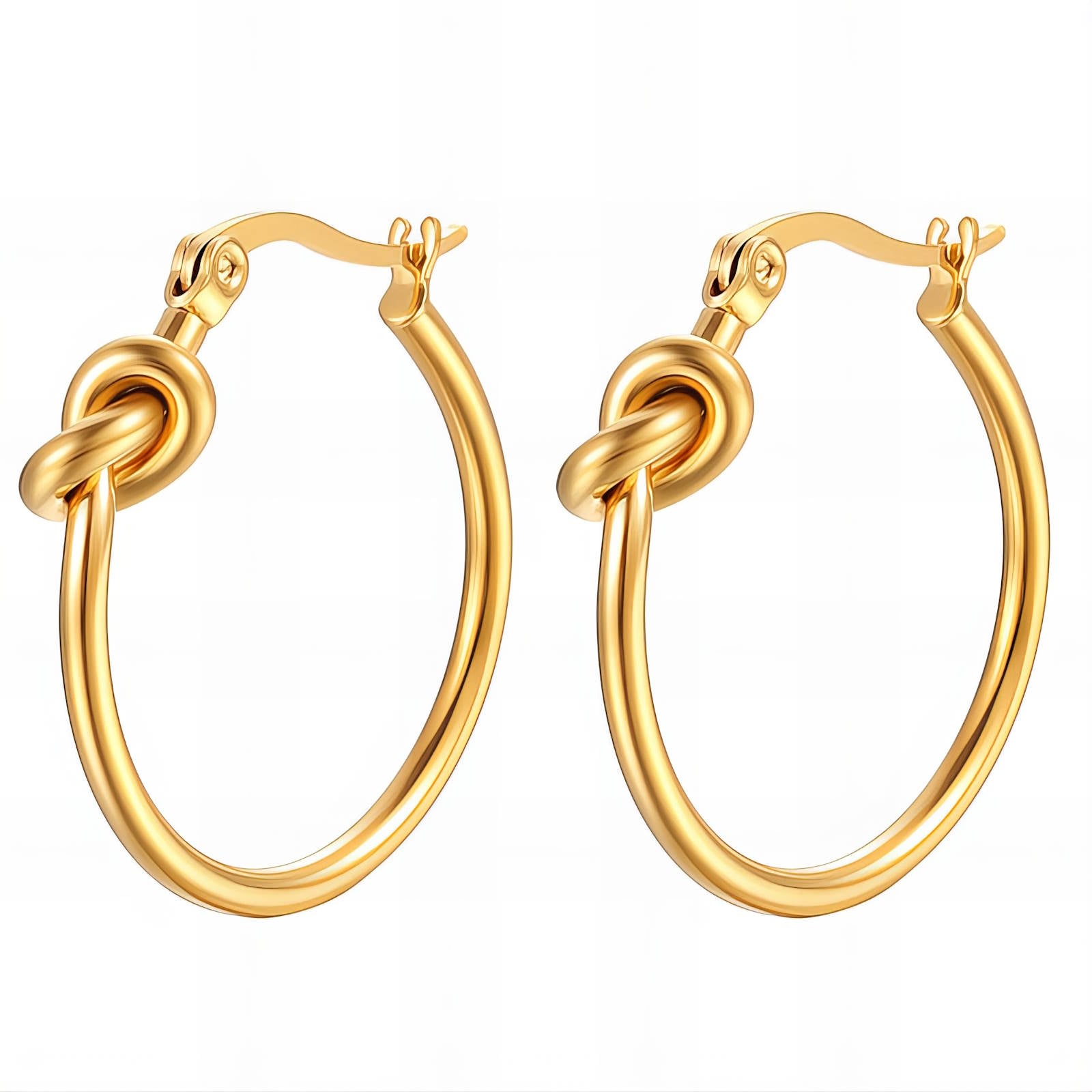 Earrings, 18K Gold Plated Steel