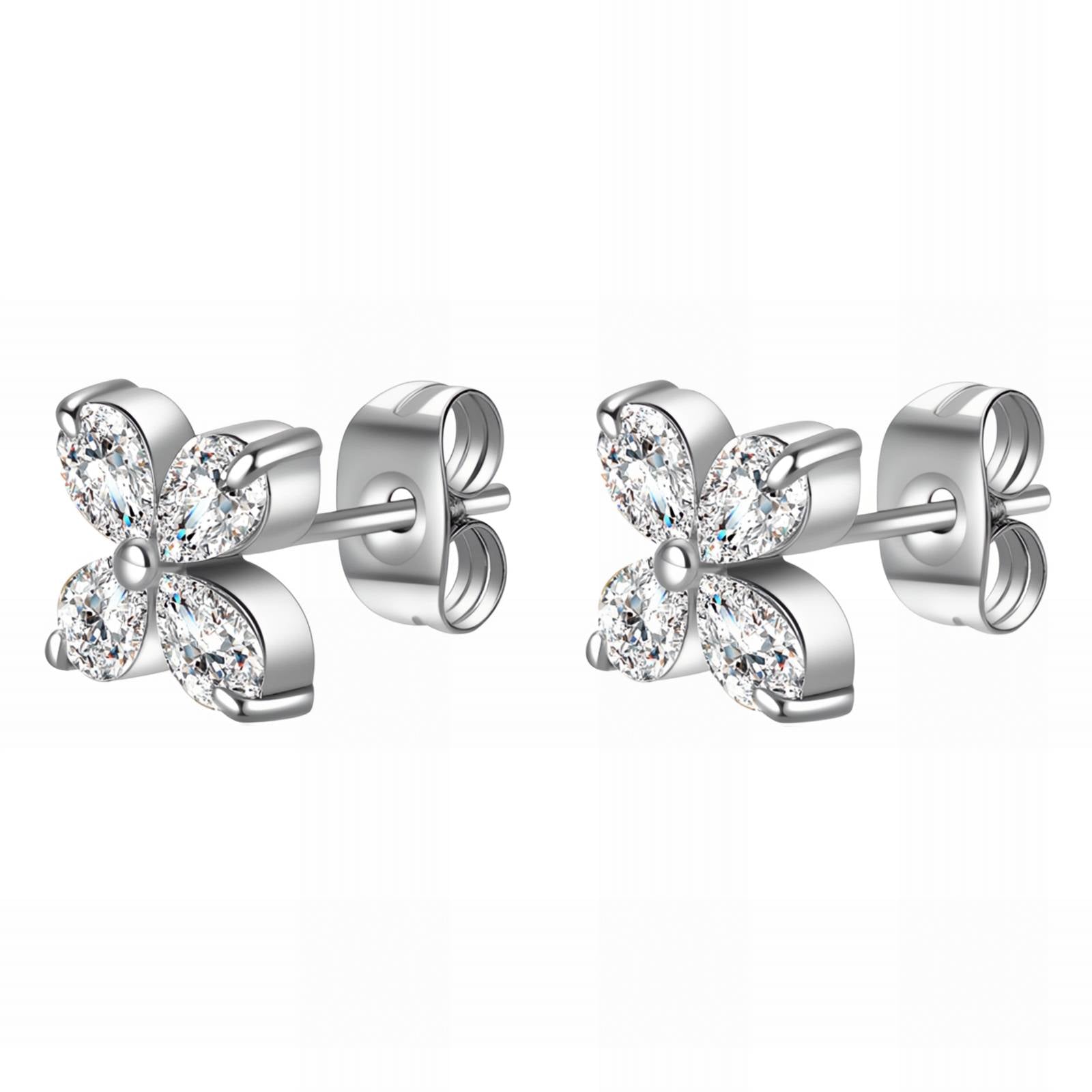 Flower Earrings, Stainless Steel