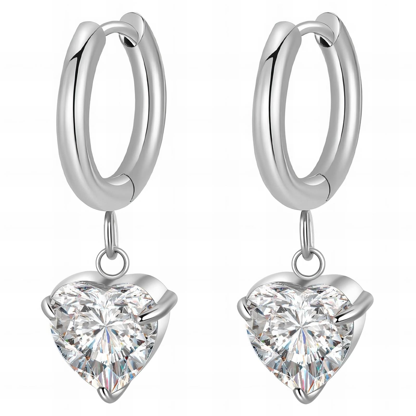 Heart Earrings, Stainless Steel