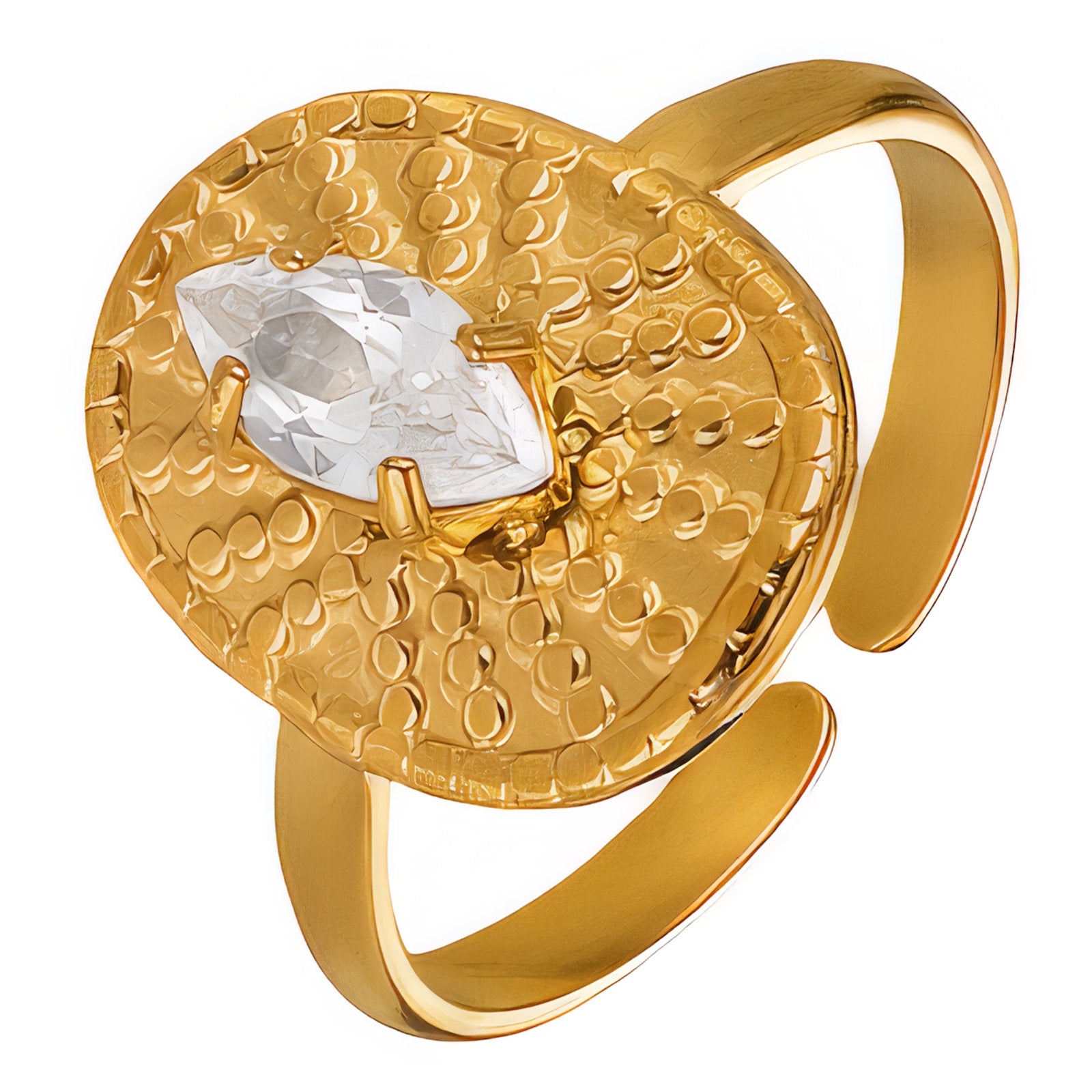 Ring, 18K Gold Plated Steel