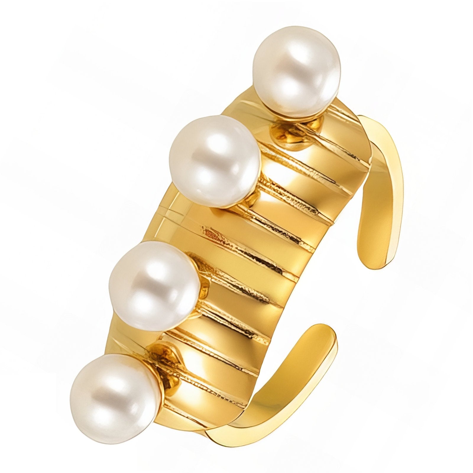 Ring, 18K Gold Plated Steel