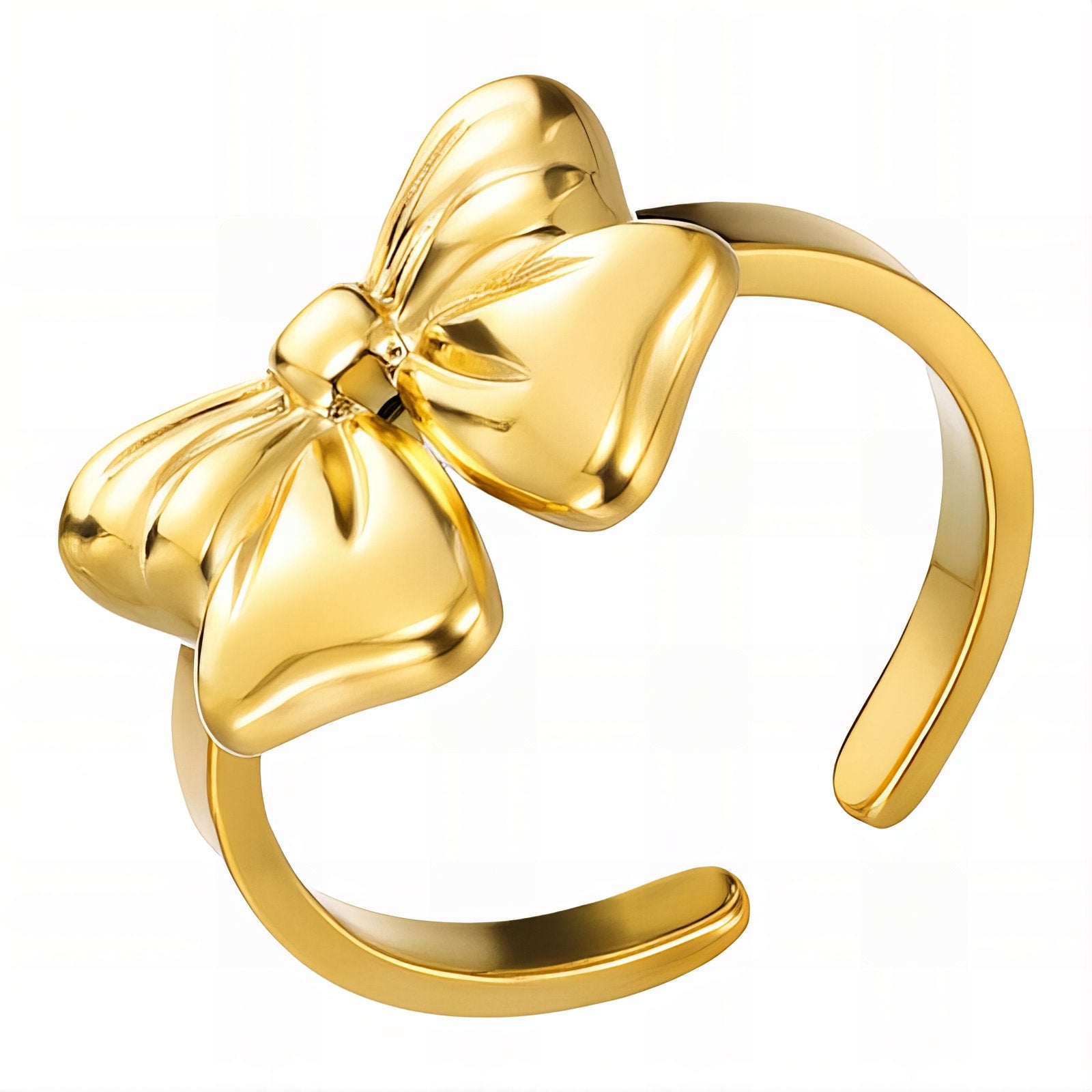 Bow Ring, 18K Gold Plated Steel