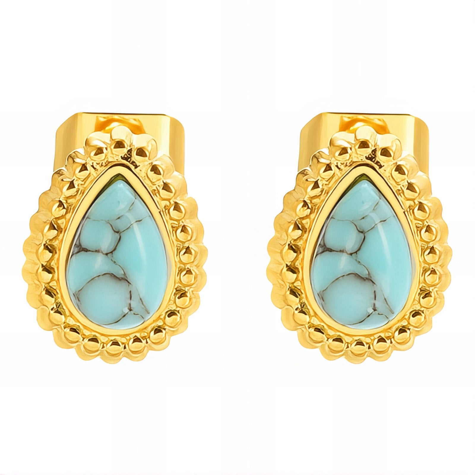 Teardrops Earrings, 18K Gold Plated Steel