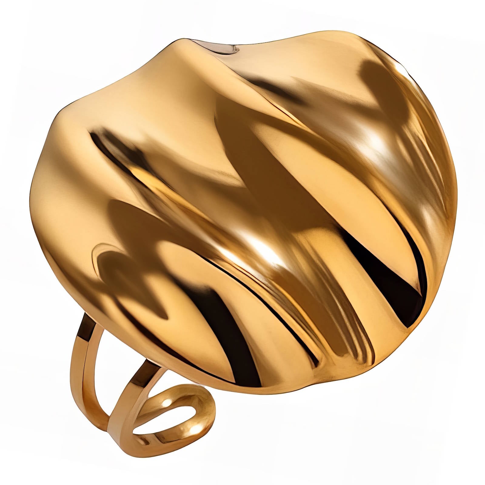 Ring, 18K Gold Plated Steel