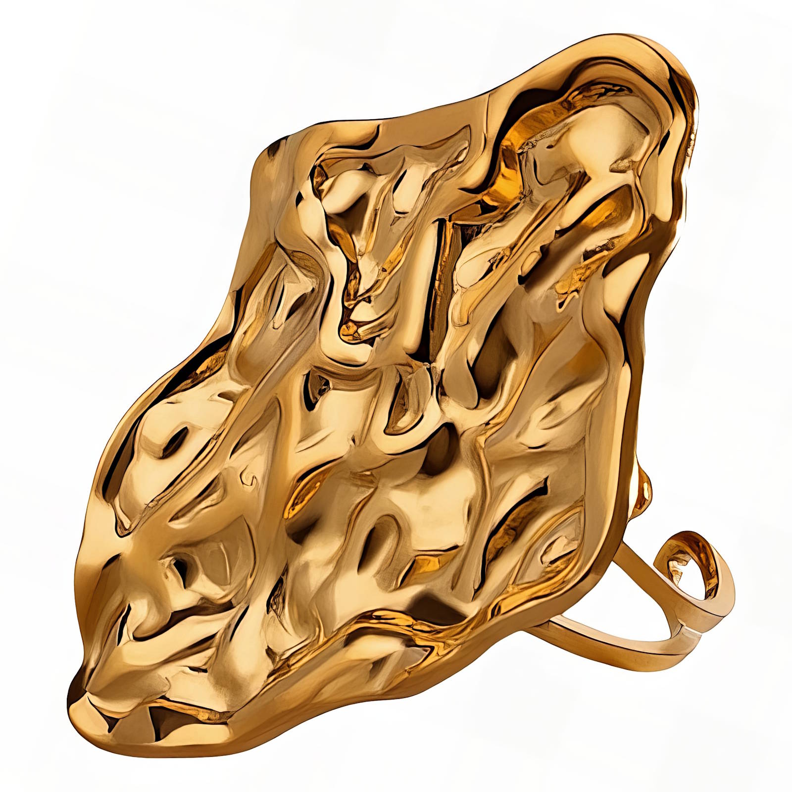 Ring, 18K Gold Plated Steel