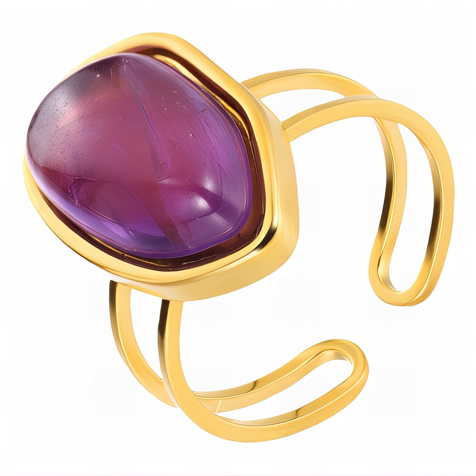 Ring, 18K Gold Plated Steel