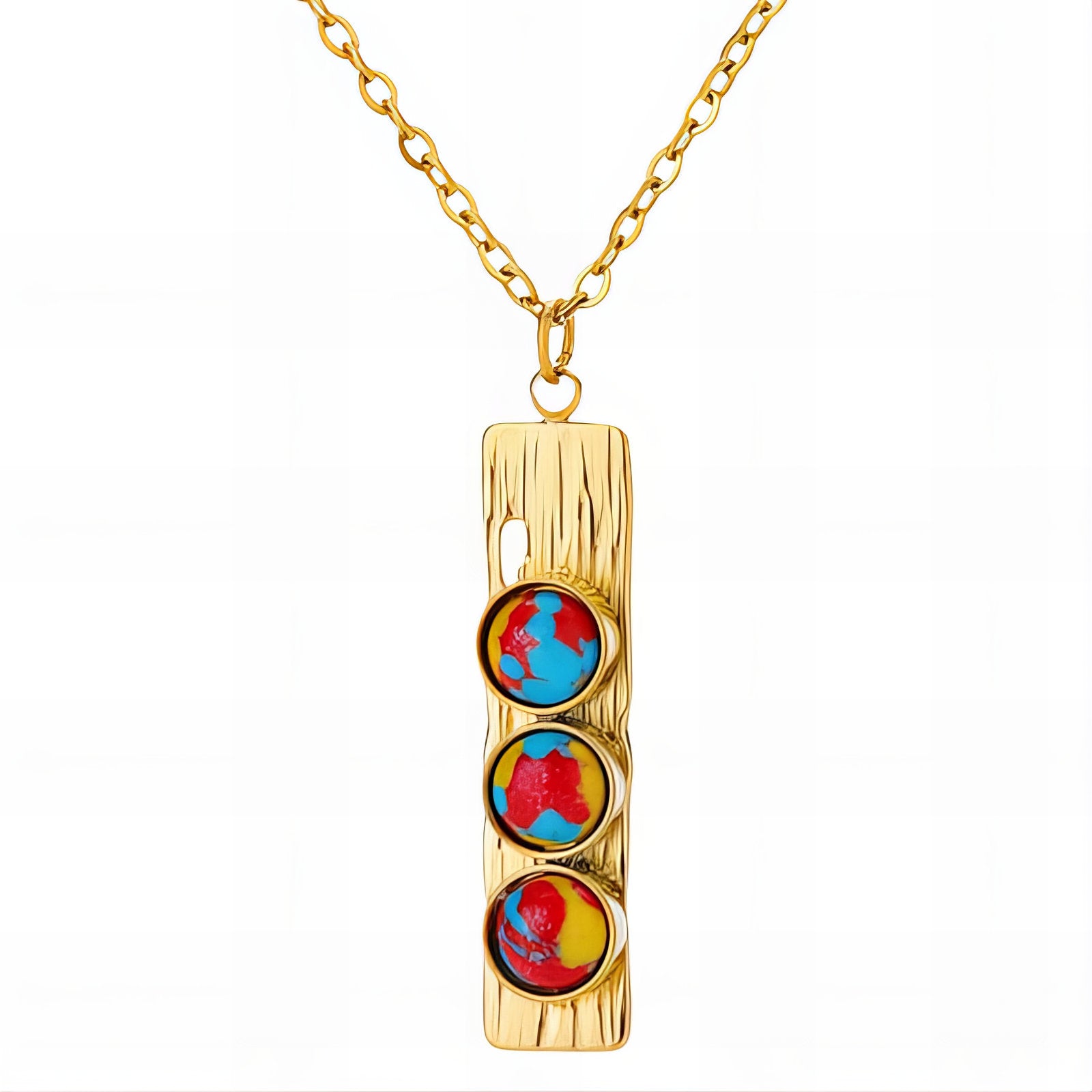 Necklace, 18K Gold Plated Steel