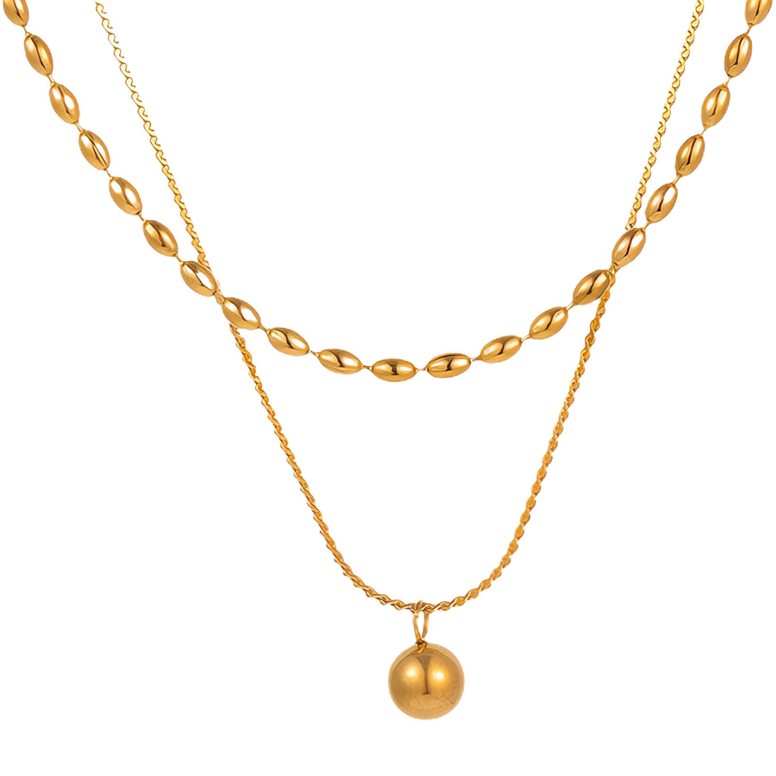 Necklace, 18K Gold Plated Steel