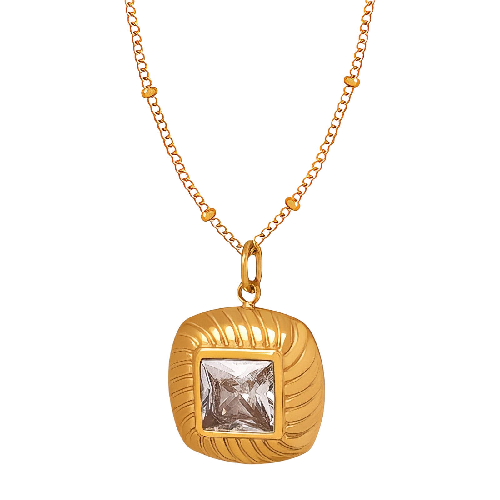 Necklace, 18K Gold Plated Steel